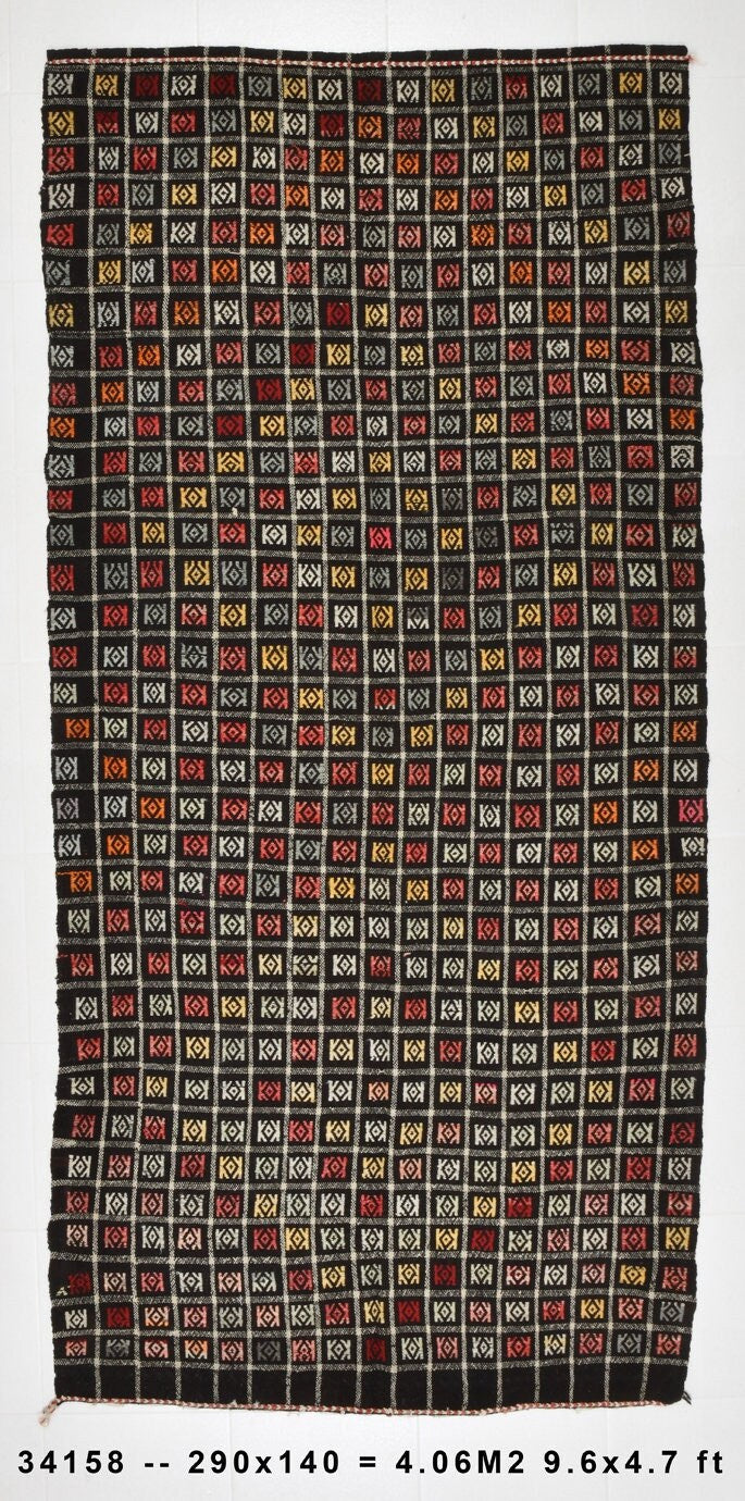 Vintage Kilim Anatolian 4'7" x 9'6" ft