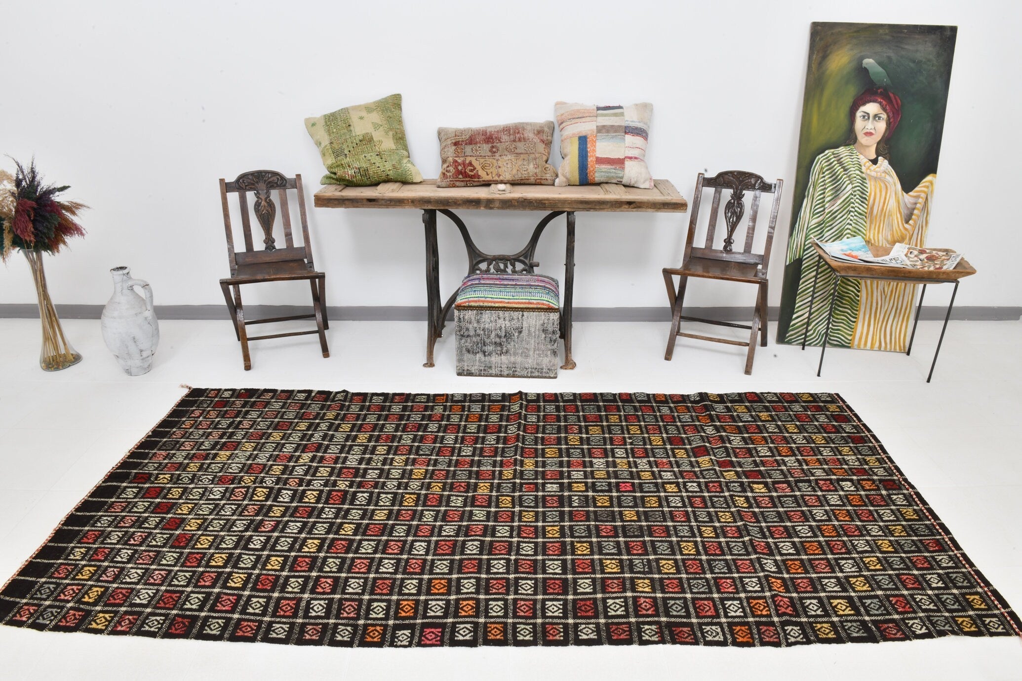 Vintage Kilim Anatolian 4'7" x 9'6" ft