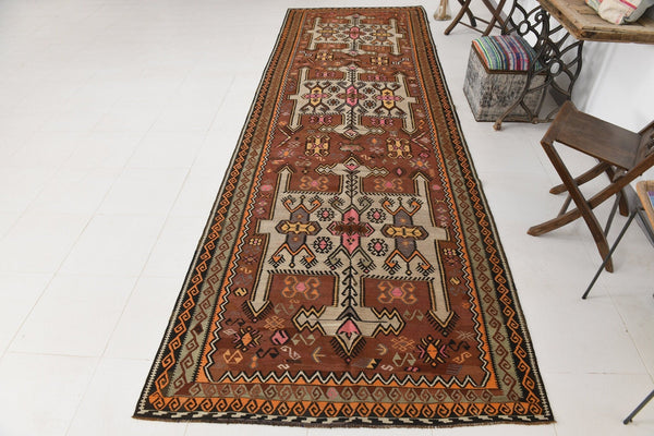 Vintage Kilim Anatolian 4'8" x 14'2" ft