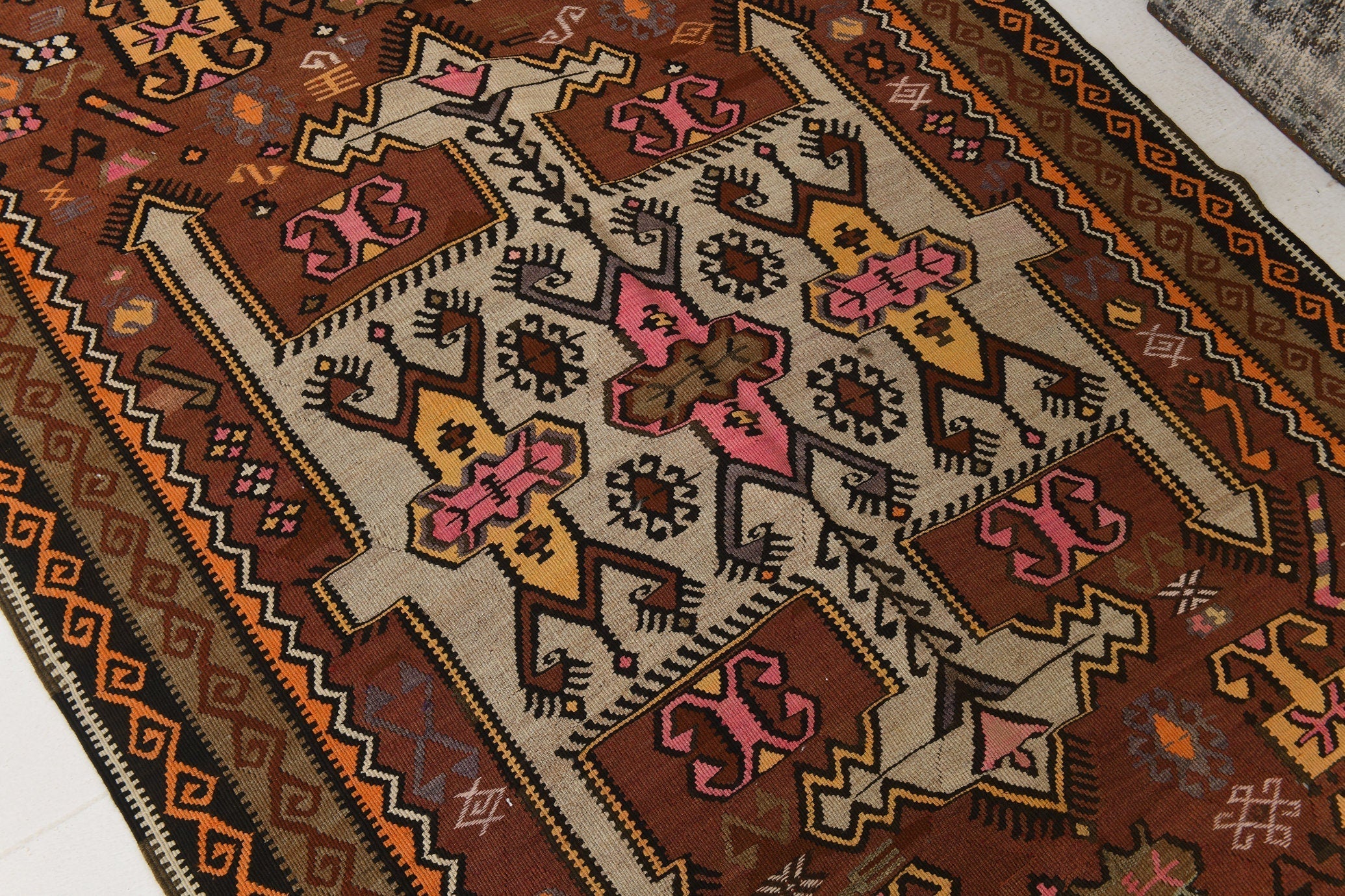 Vintage Kilim Anatolian 4'8" x 14'2" ft