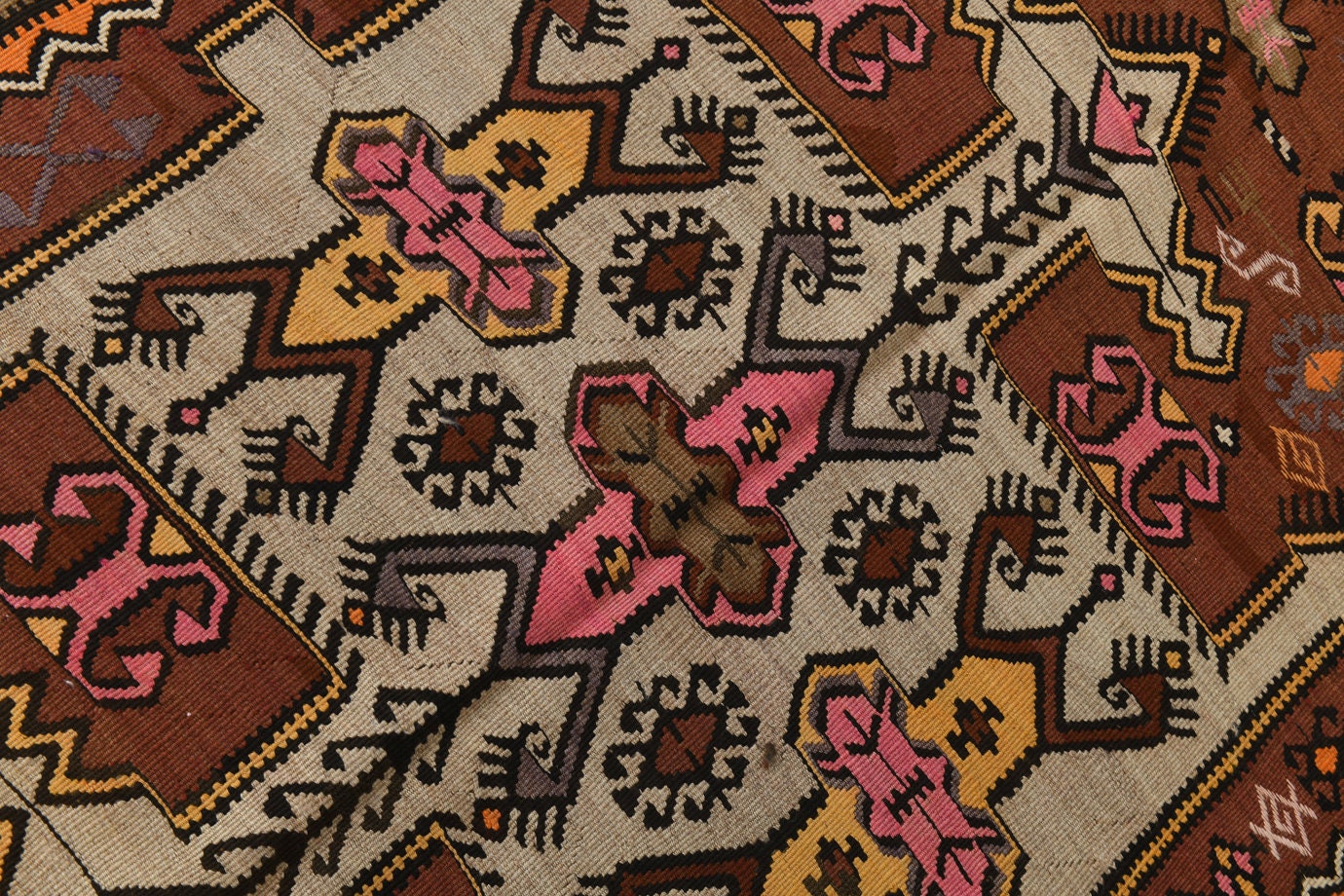 Vintage Kilim Anatolian 4'8" x 14'2" ft