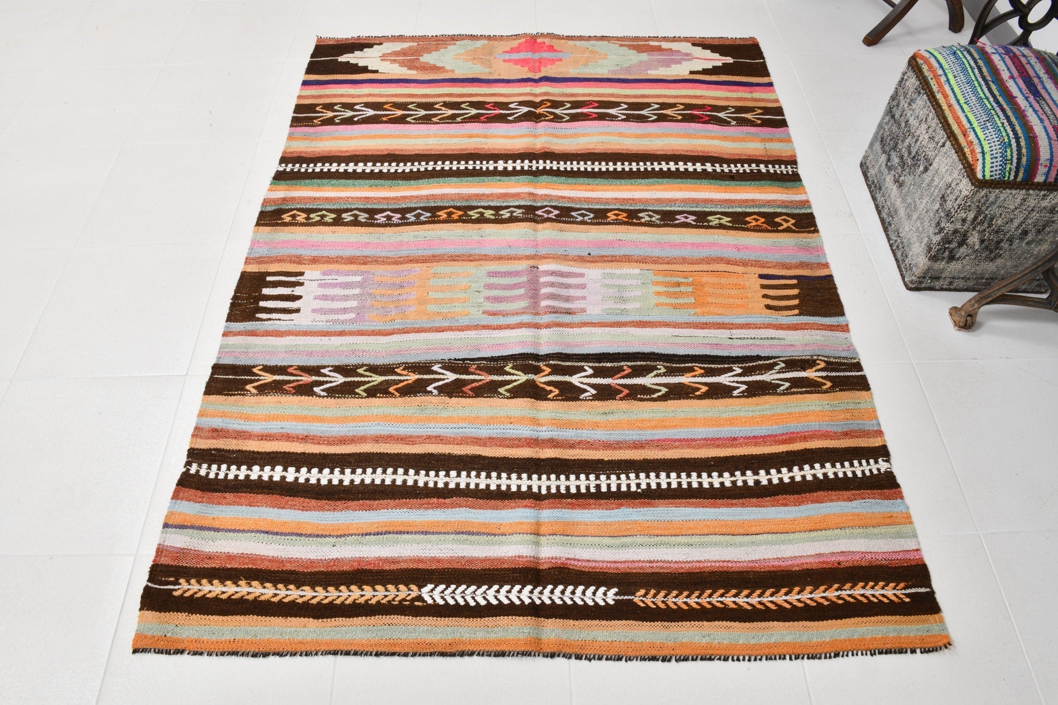 Vintage Kilim Anatolian 4'8" x 6'3" ft