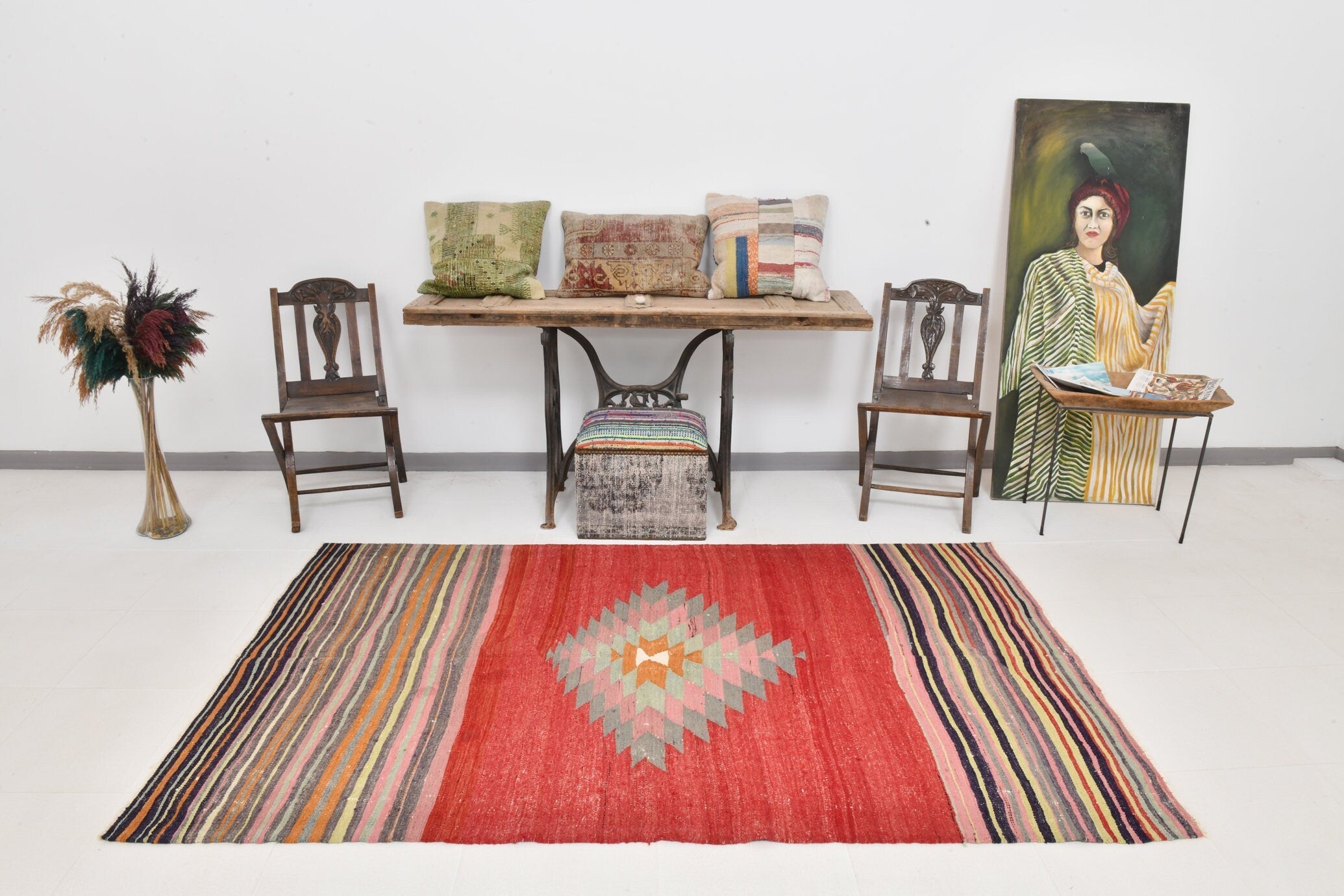 Vintage Kilim Anatolian 4’8’’ x 7’11’’ ft