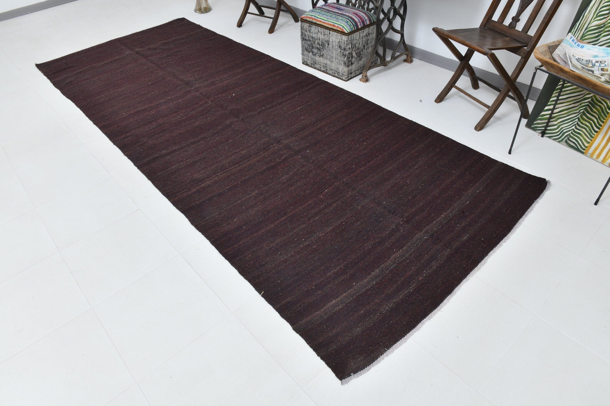 Vintage Kilim Anatolian 4’9’’ x 12’2’’ ft