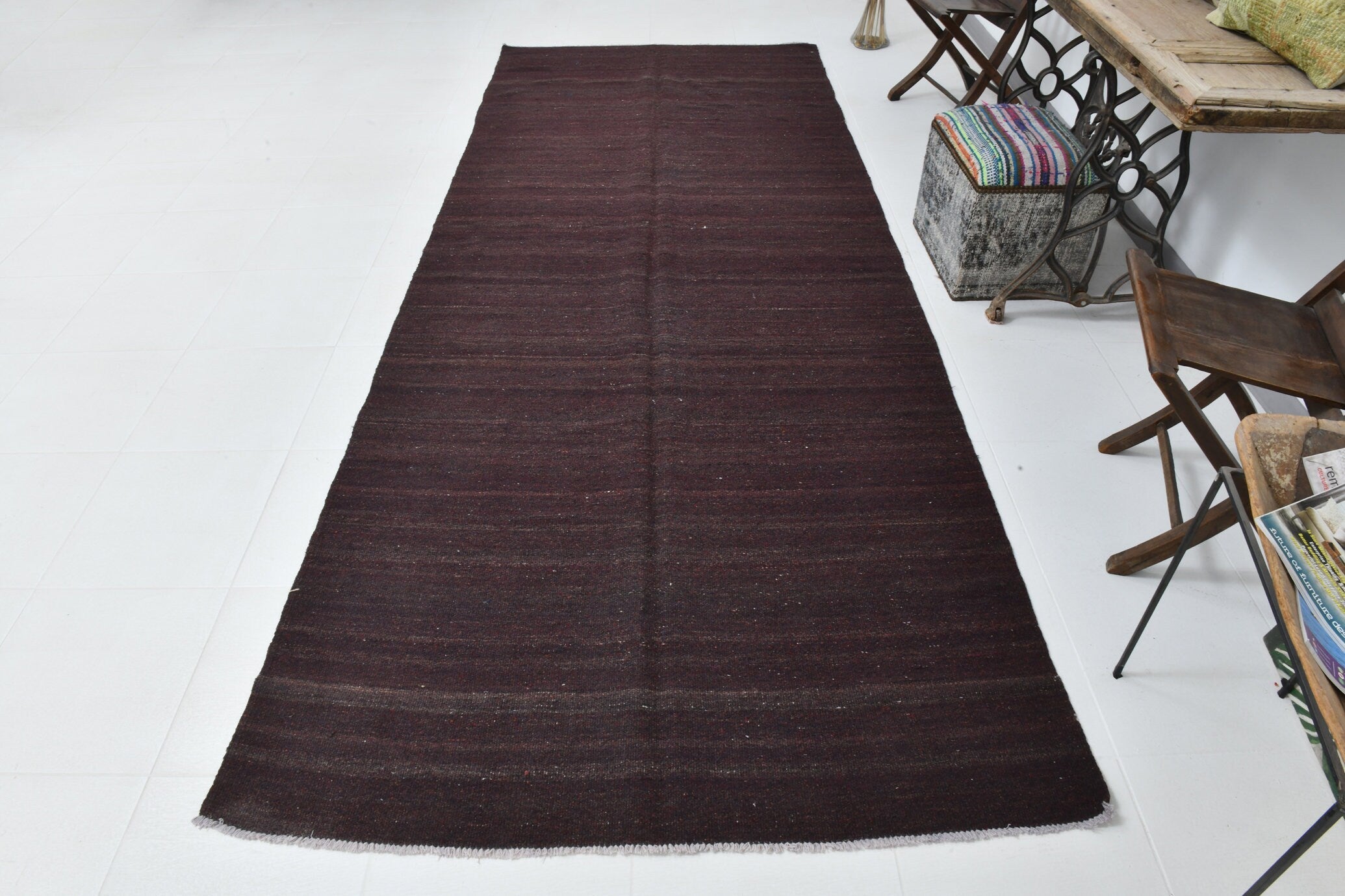 Vintage Kilim Anatolian 4’9’’ x 12’2’’ ft