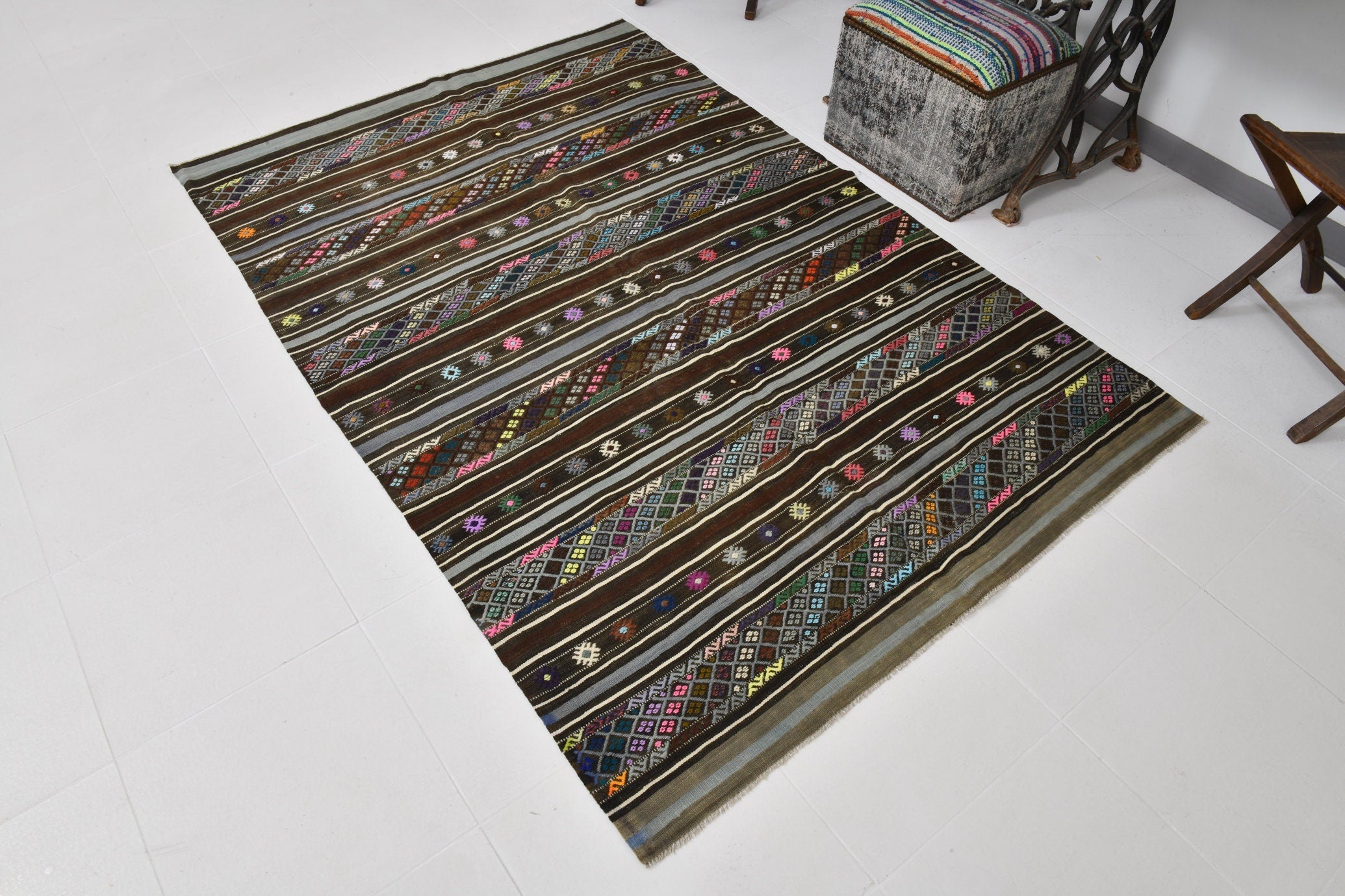 Vintage Kilim Anatolian 4'9" x 7'0" ft