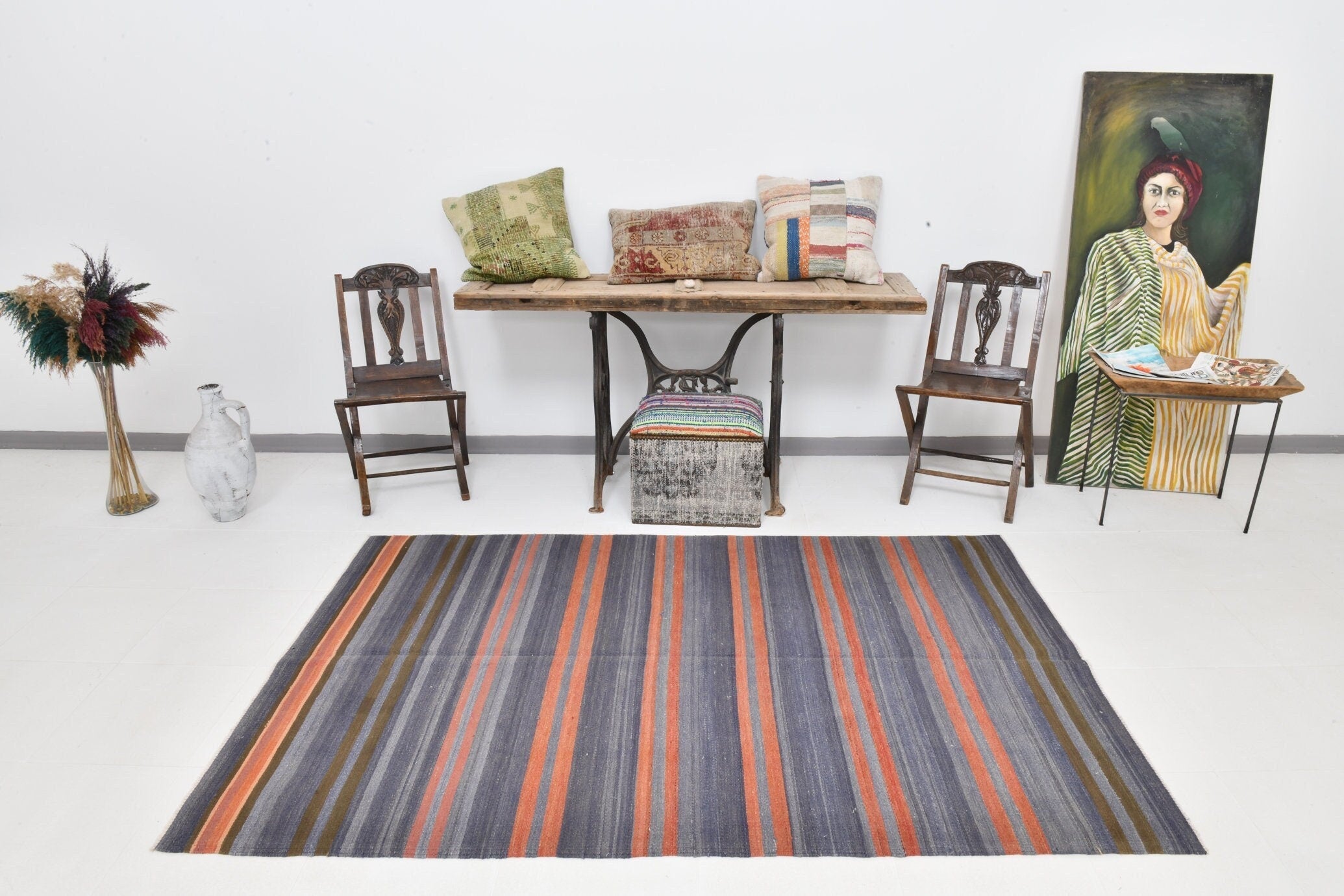 Vintage Kilim Anatolian 4'9" x 7'4" ft