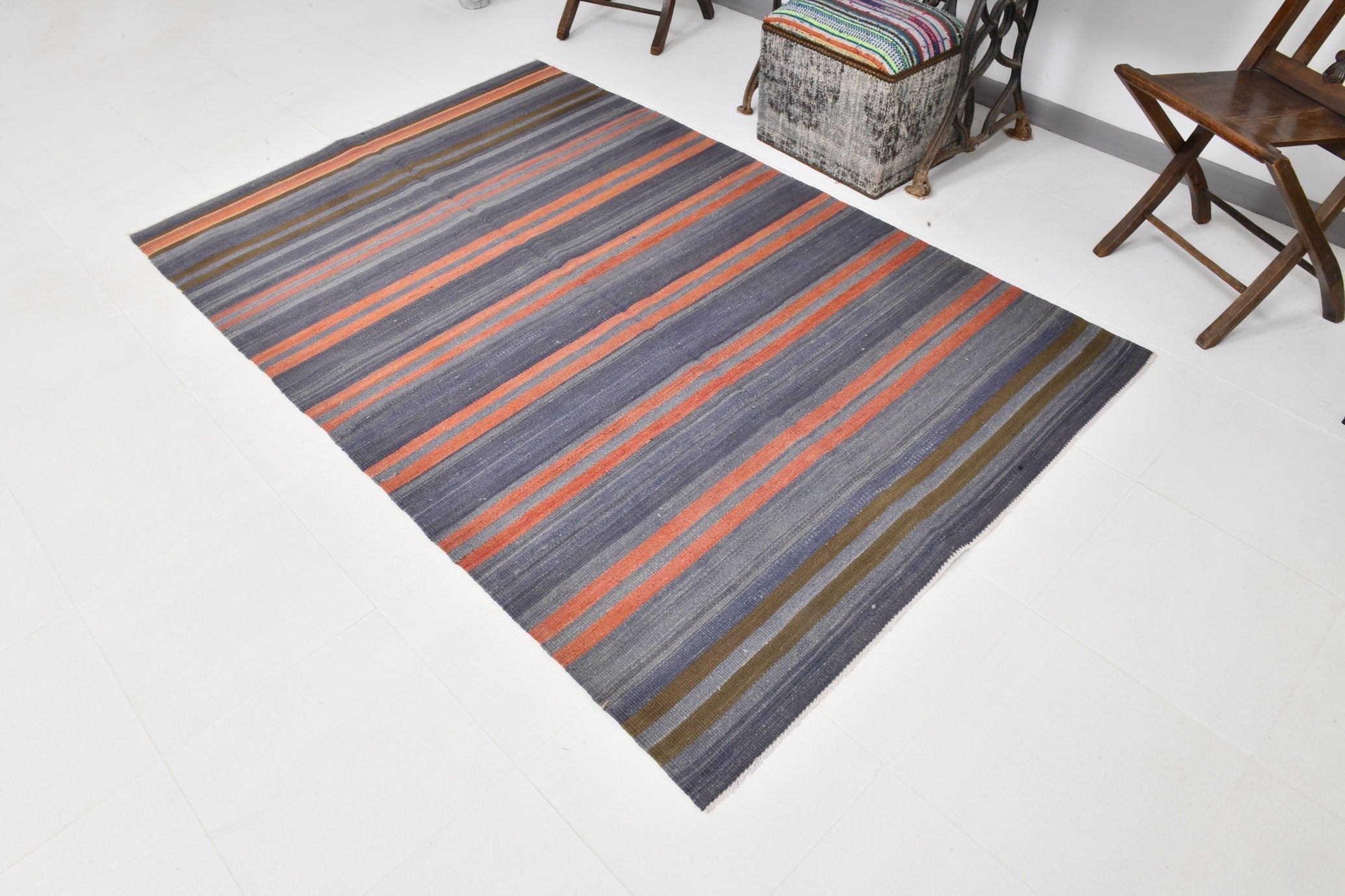 Vintage Kilim Anatolian 4'9" x 7'4" ft