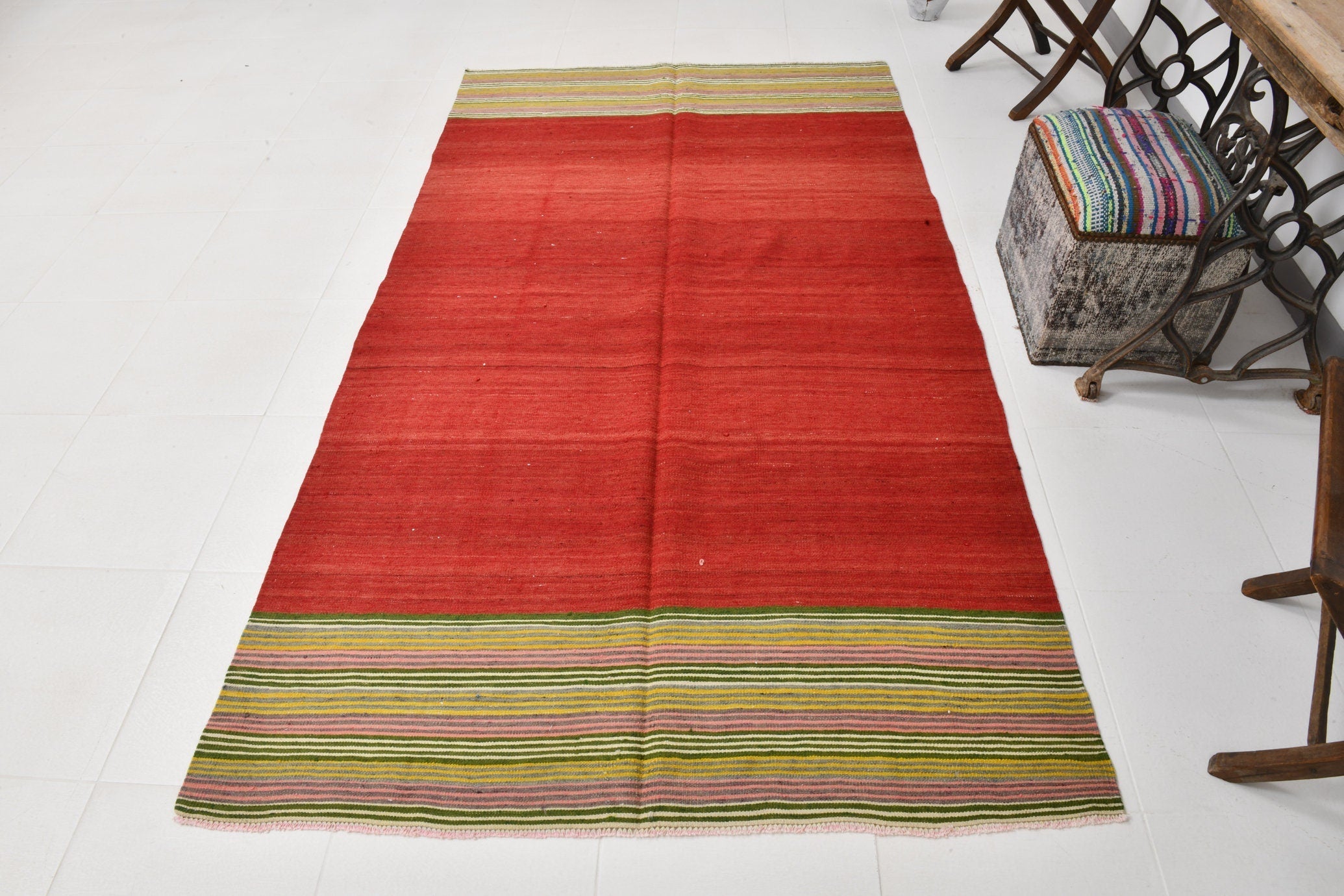 Vintage Kilim Anatolian 4’9’’ x 8’4’’ ft