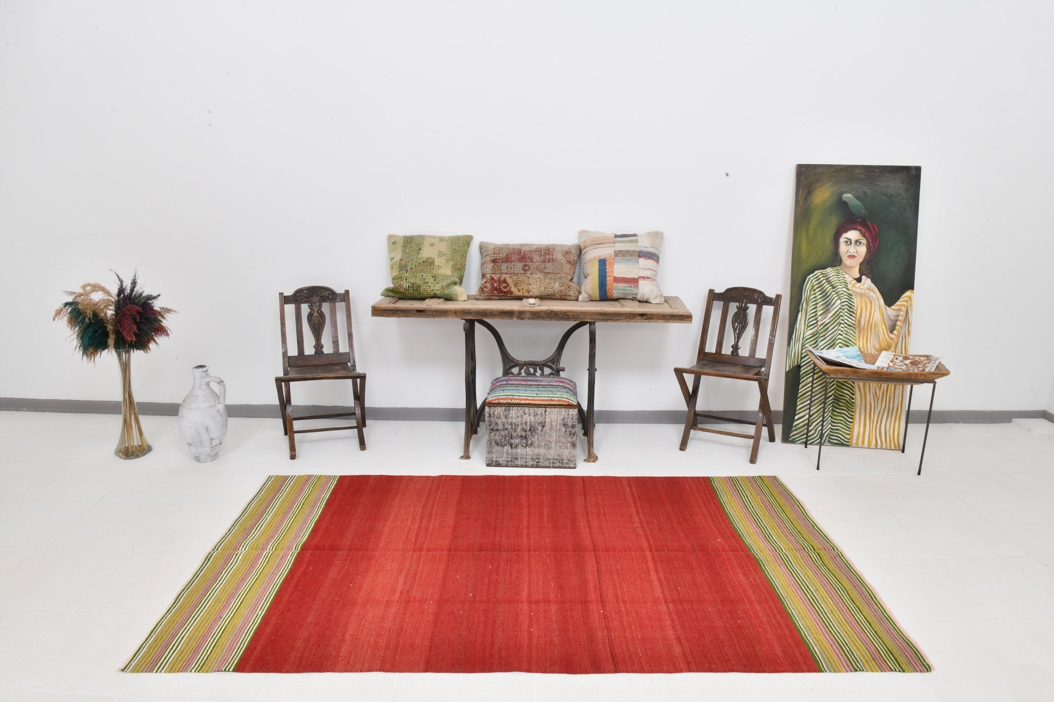 Vintage Kilim Anatolian 4’9’’ x 8’4’’ ft