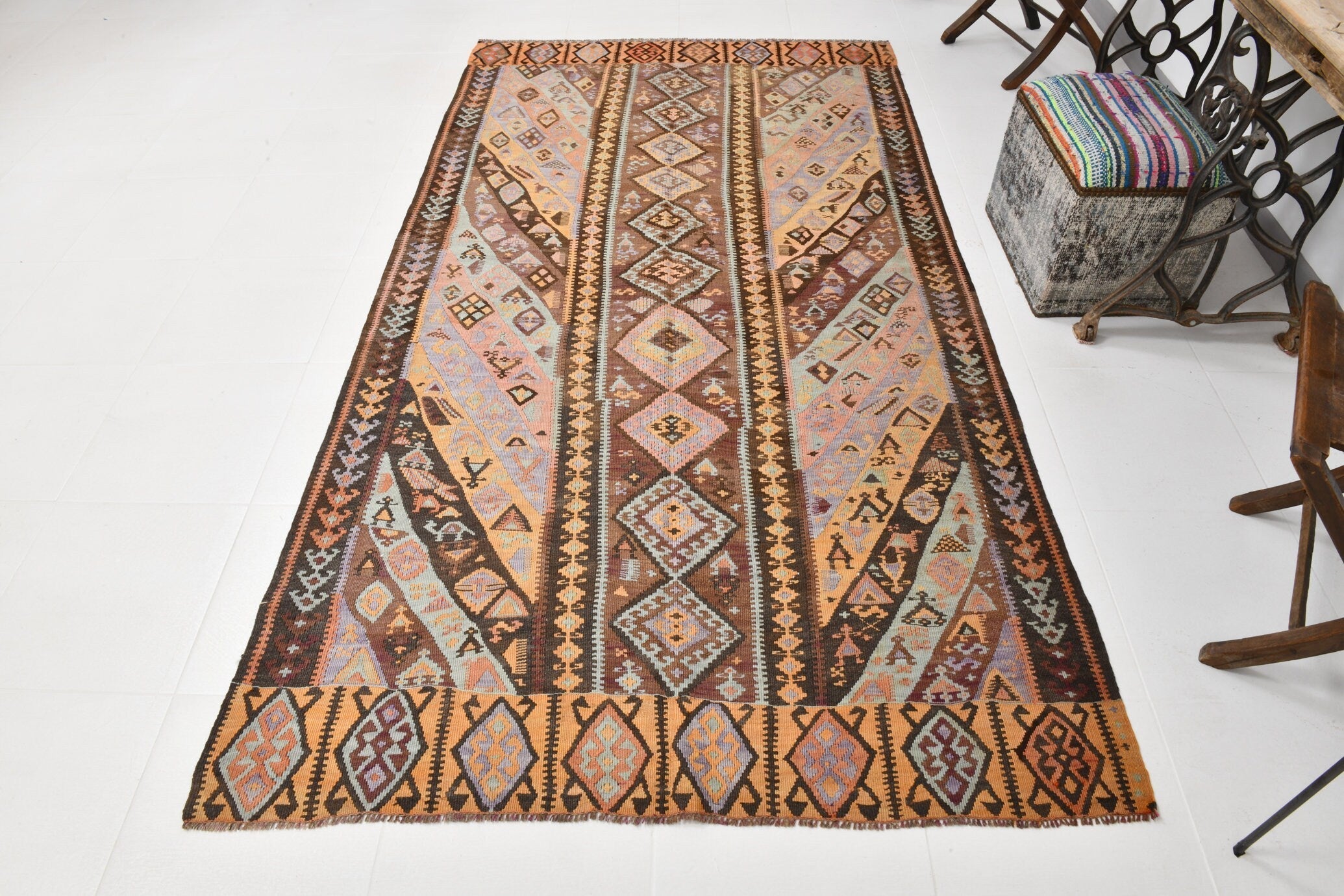 Vintage Kilim Anatolian 4'9" x 8'9" ft
