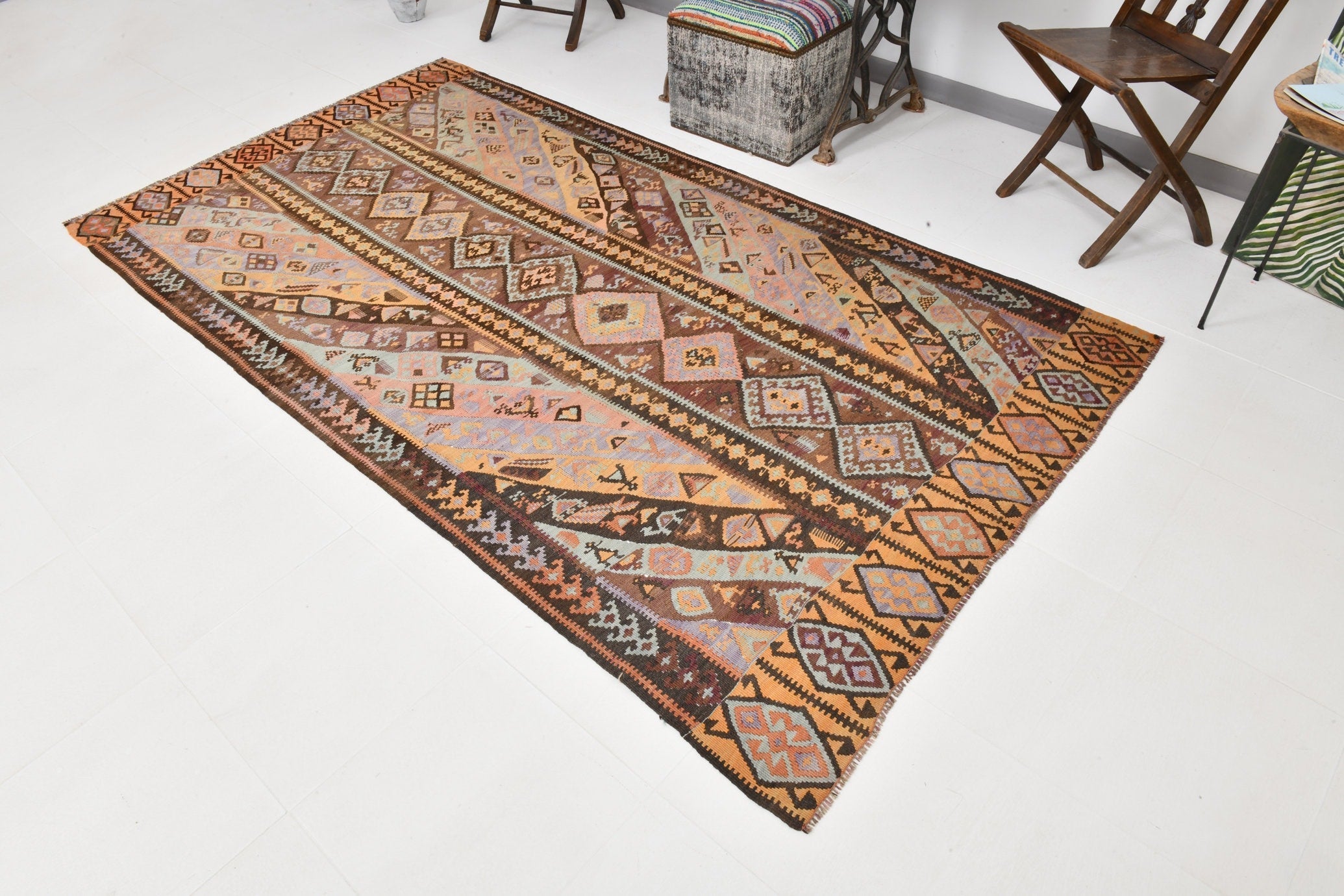 Vintage Kilim Anatolian 4'9" x 8'9" ft