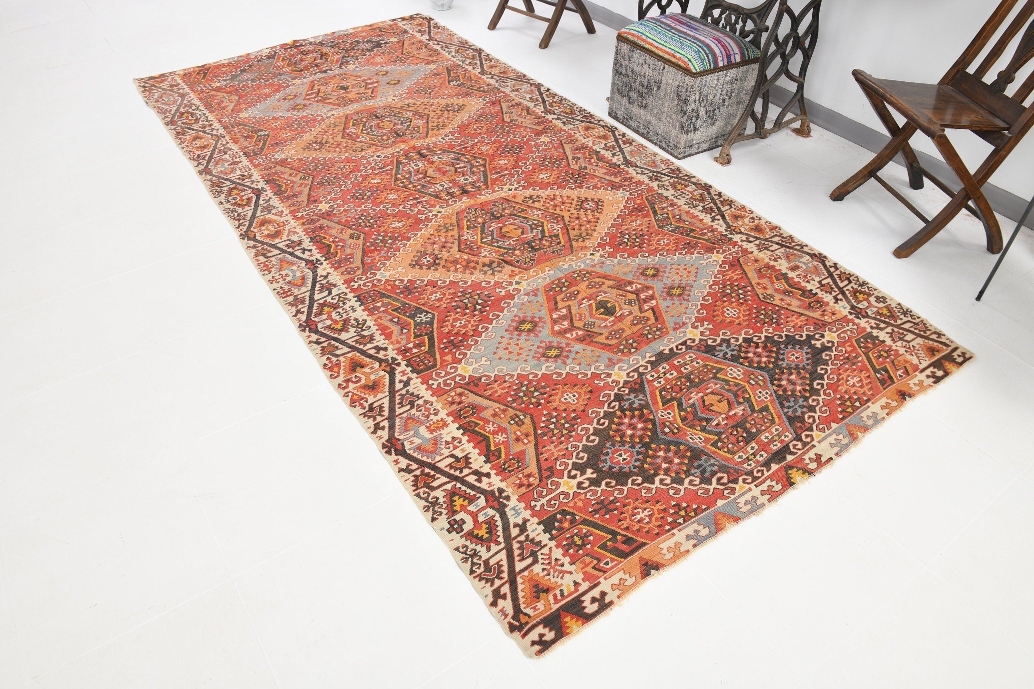 Vintage Kilim Anatolian 5'1" x 10'10" ft