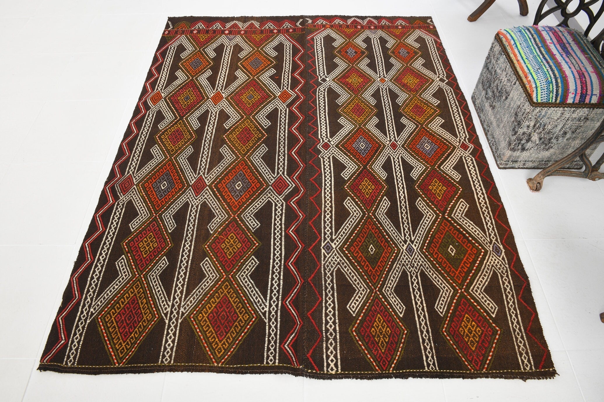 Vintage Kilim Anatolian 5'1" x 6'7" ft