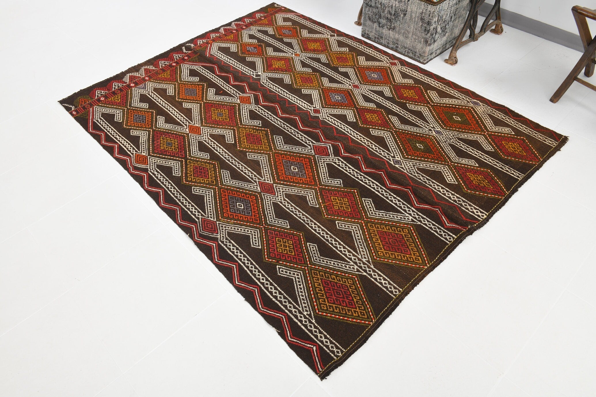 Vintage Kilim Anatolian 5'1" x 6'7" ft