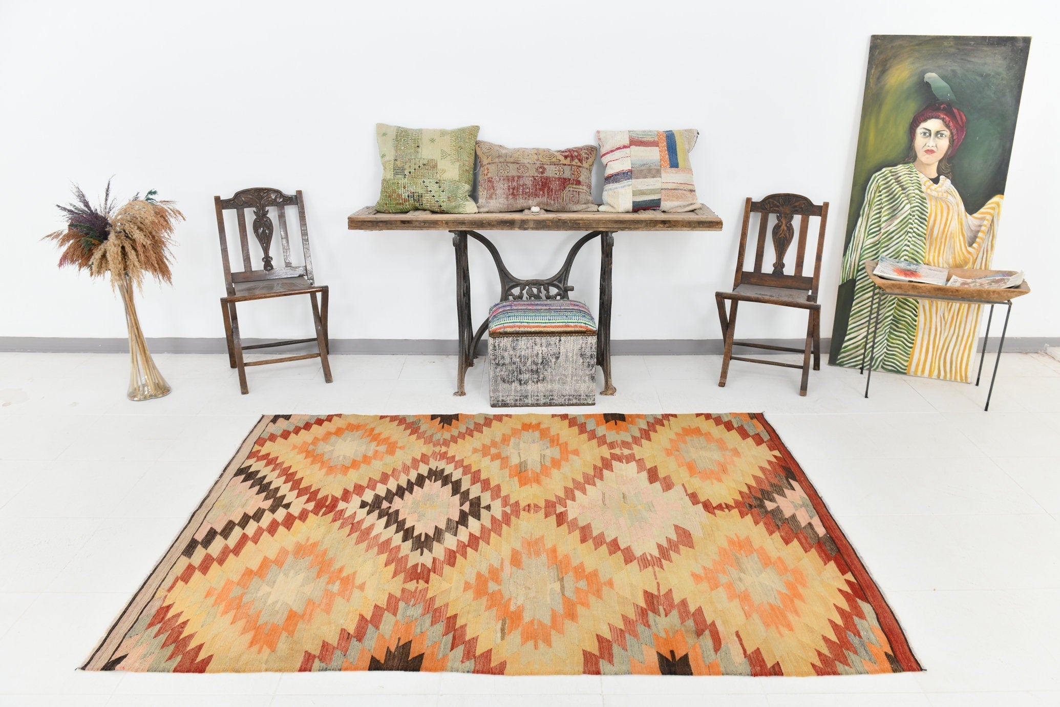 Vintage Kilim Anatolian 5'1" x 7'1" ft