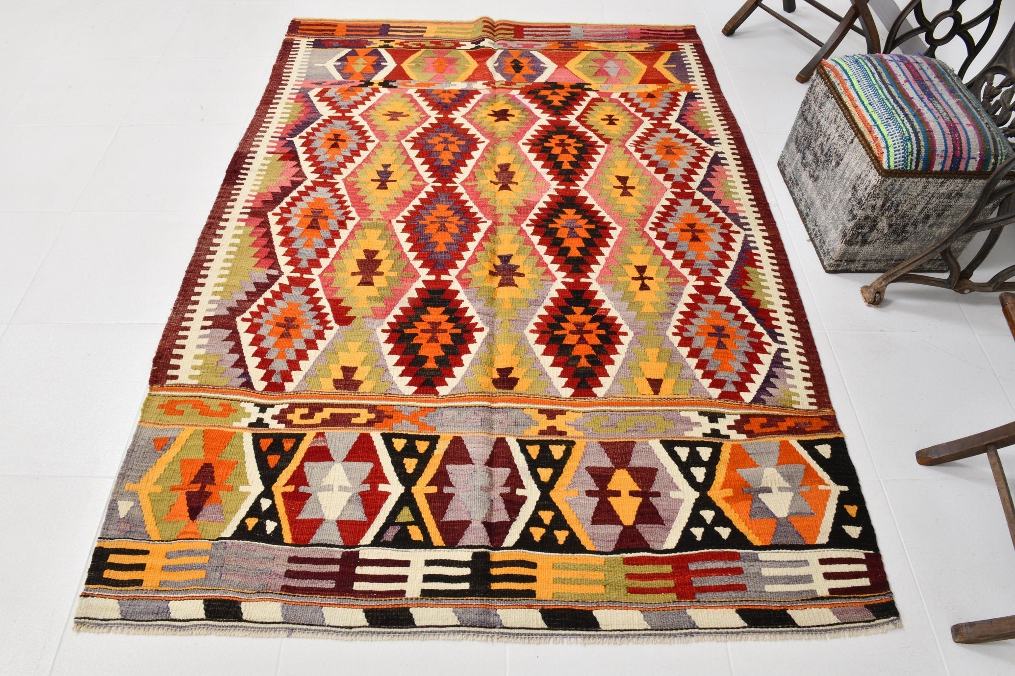 Vintage Kilim Anatolian 5'1" x 7'3" ft