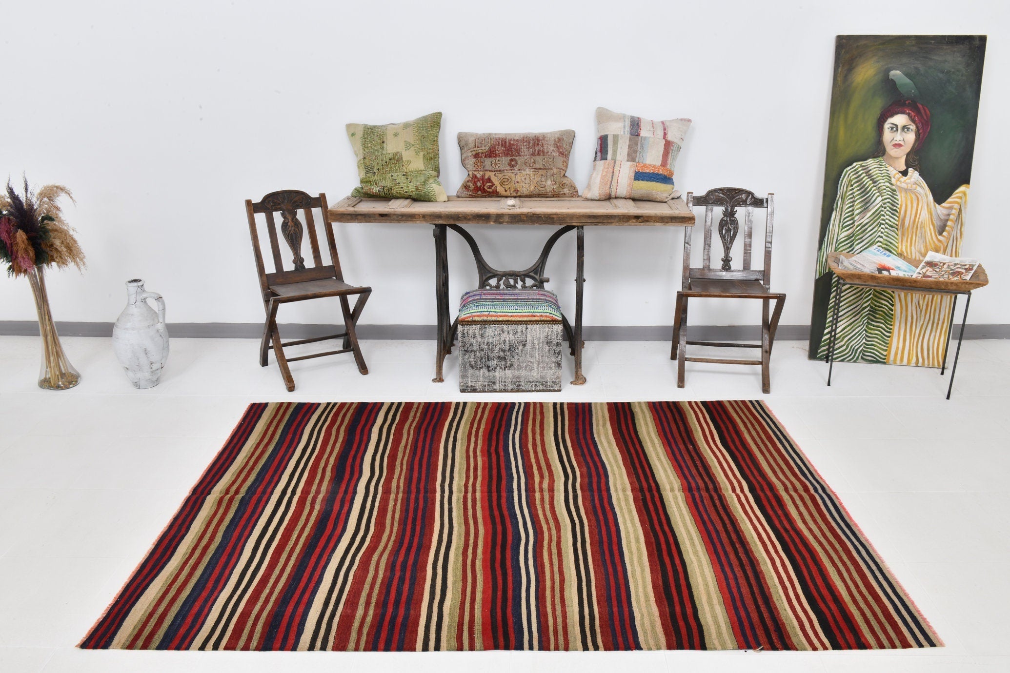 Vintage Kilim Anatolian 5’1’’ x 7’6’’ ft