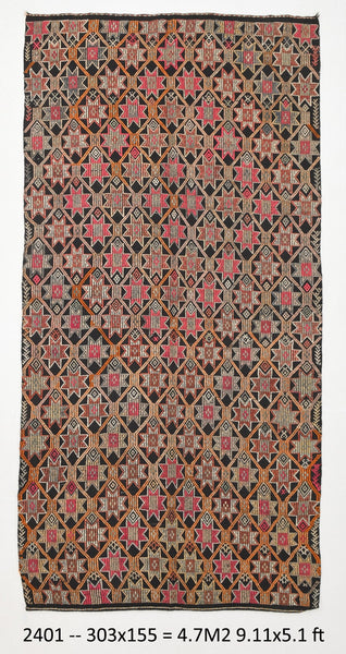 Vintage Kilim Anatolian 5'1" x 9'11" ft