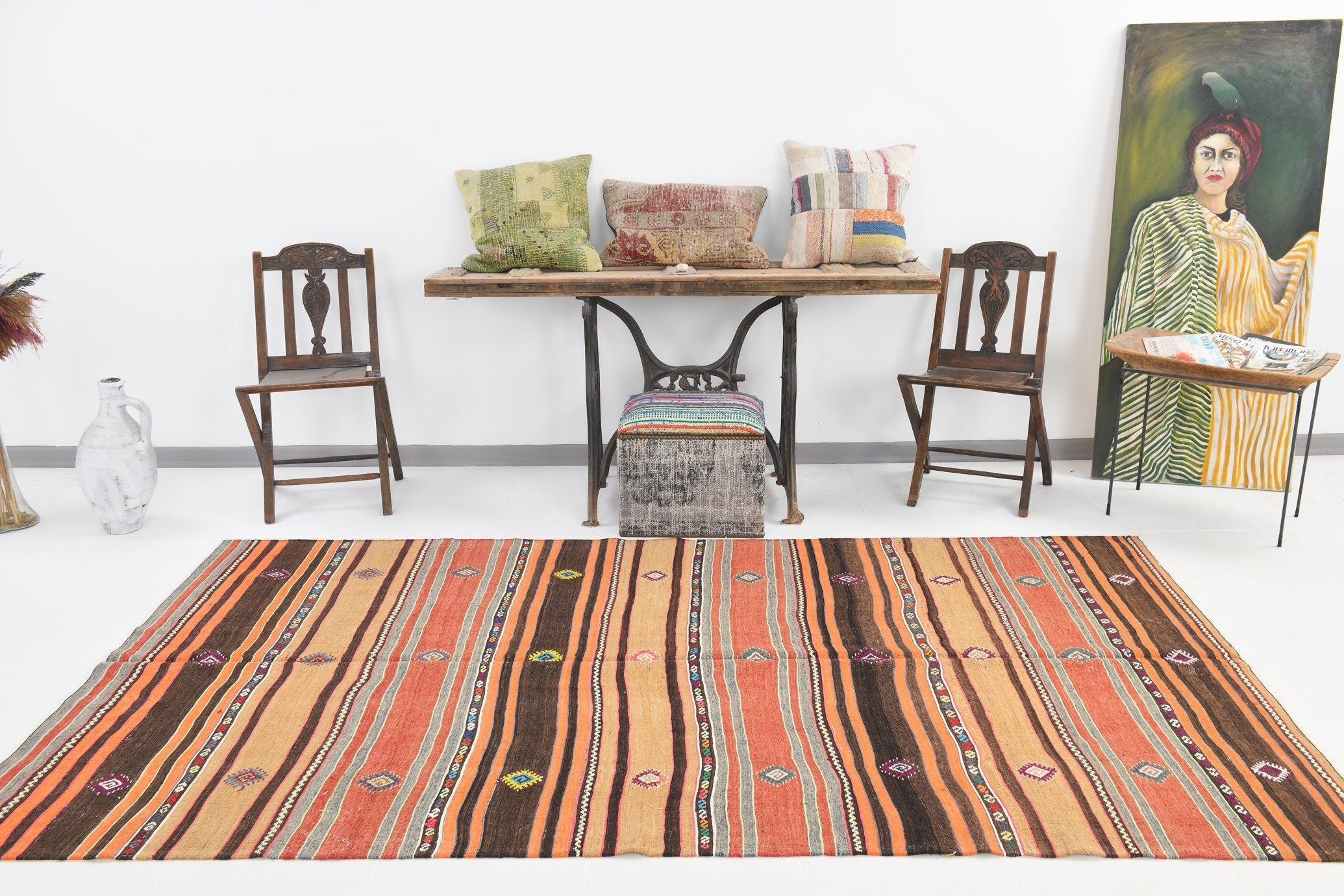 Vintage Kilim Anatolian 5’1’’ x 9’5’’ ft