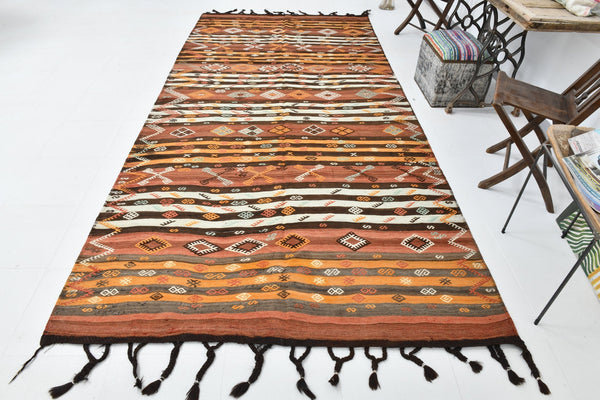 Vintage Kilim Anatolian 5'10" x 12'4" ft