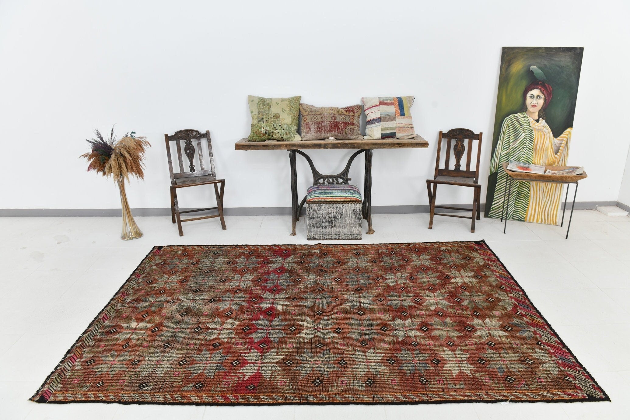 Vintage Kilim Anatolian 5’10’’ x 8’10’’ ft