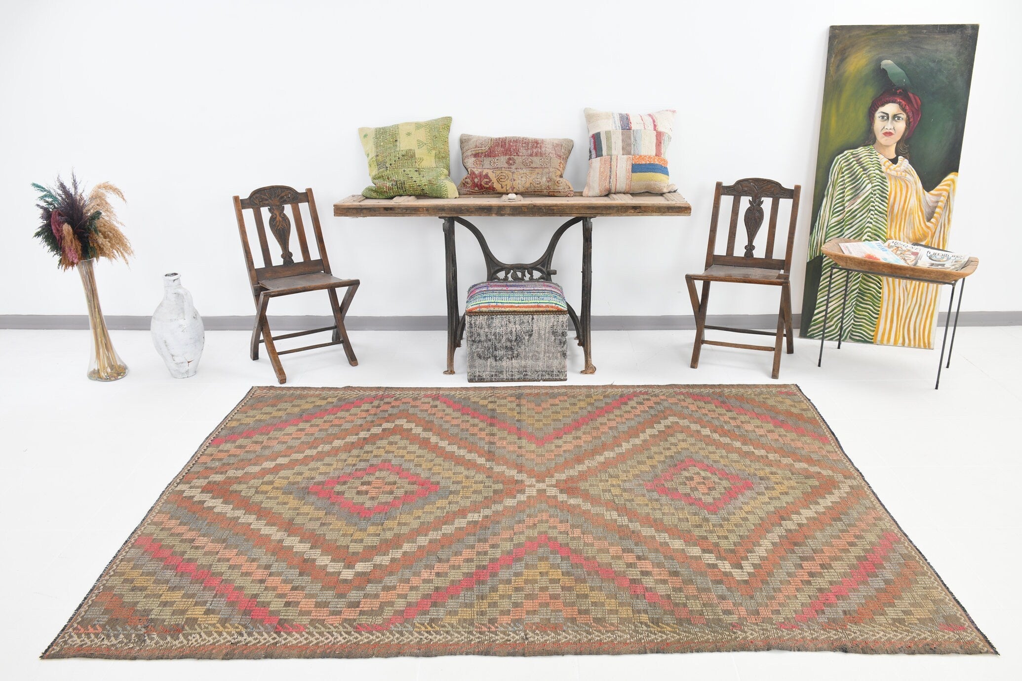 Vintage Kilim Anatolian 5’10’’ x 8’3’’ ft