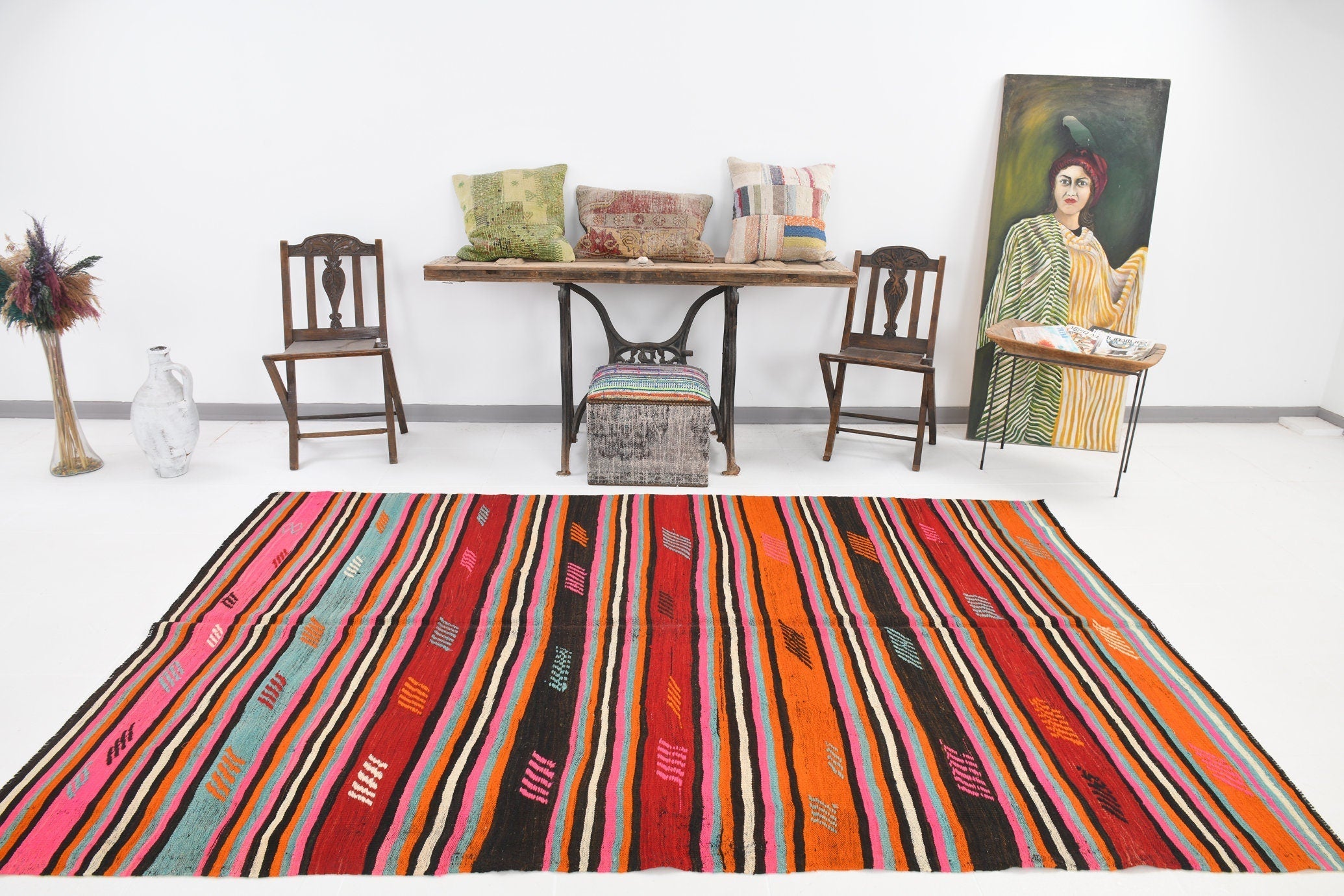 Vintage Kilim Anatolian 5’10’’ x 9’3’’ ft