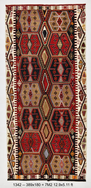 Vintage Kilim Anatolian 5'11" x 12'9" ft