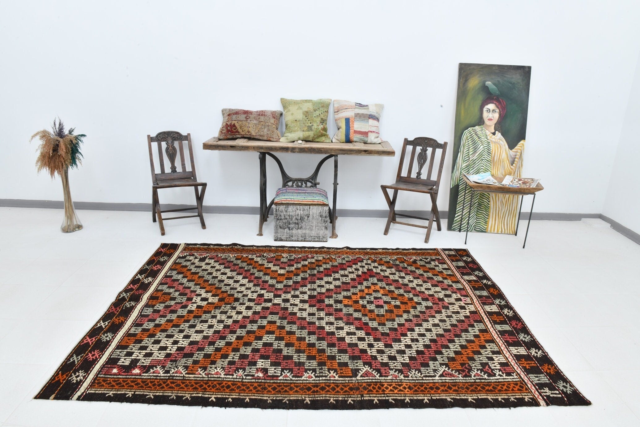 Vintage Kilim Anatolian 5’11’’ x 8’6’’ ft