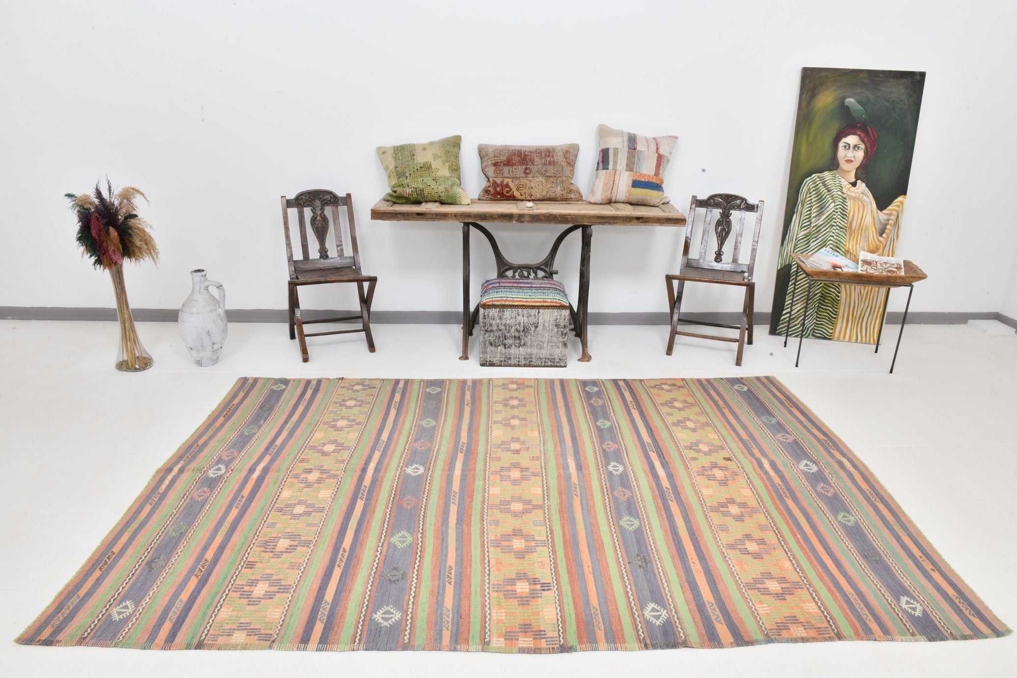 Vintage Kilim Anatolian 5’11’’ x 9’3’’ ft