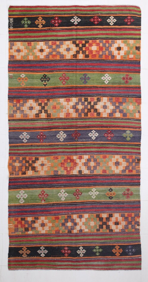 Vintage Kilim Anatolian 5'2" x 10'4" ft
