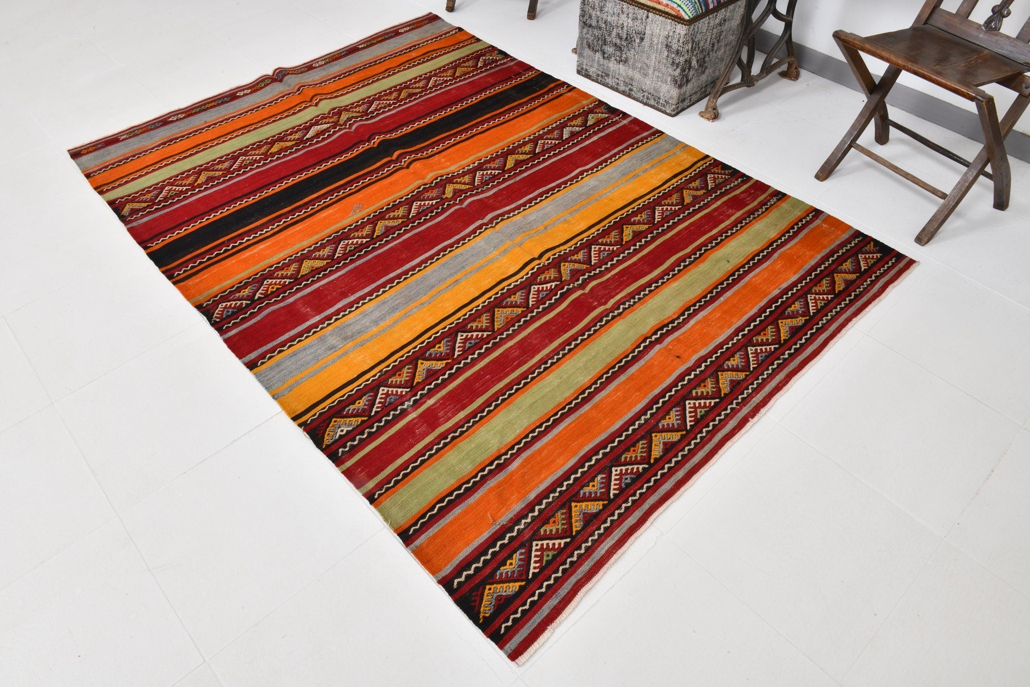 Vintage Kilim Anatolian 5'2" x 7'5" ft