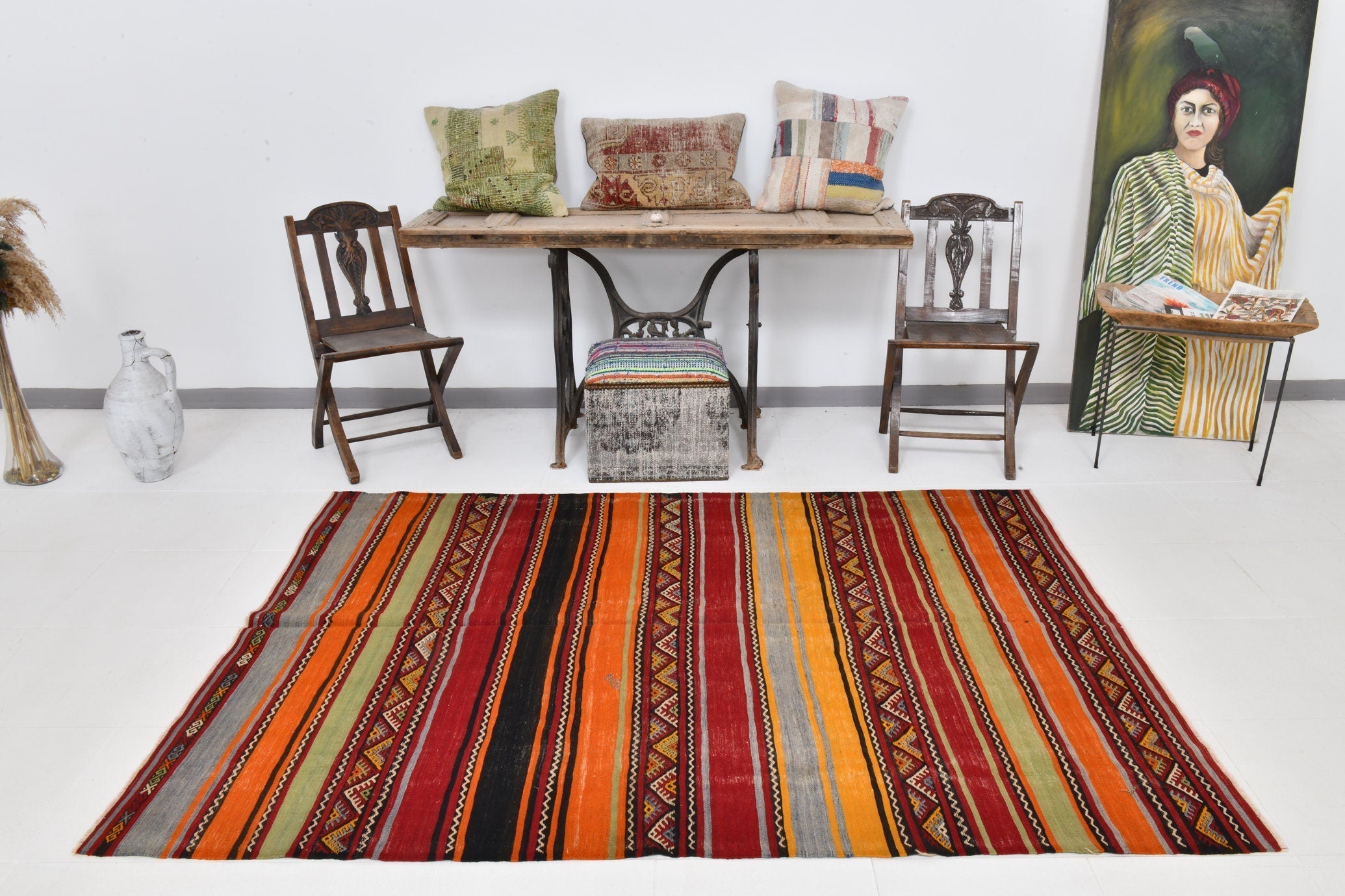 Vintage Kilim Anatolian 5'2" x 7'5" ft