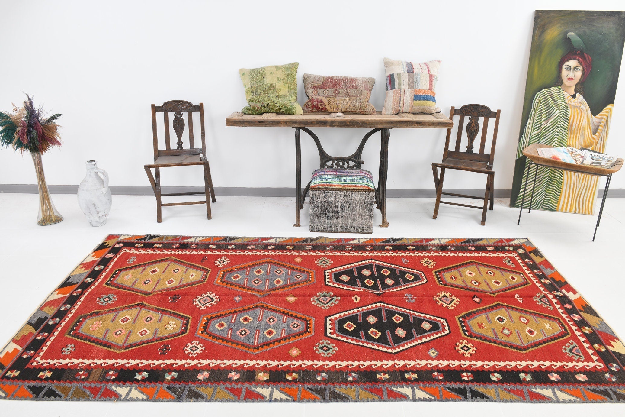 Vintage Kilim Anatolian 5’2’’ x 9’12’’ ft