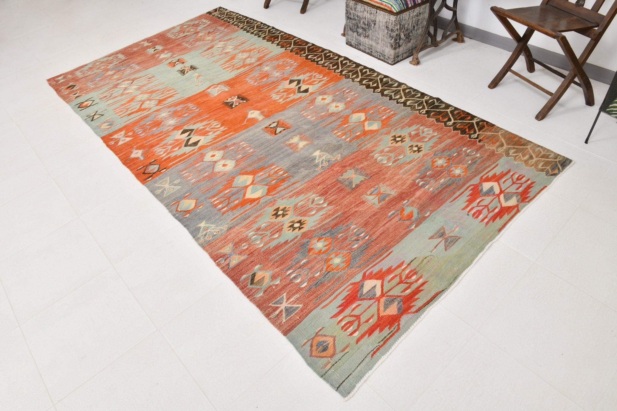 Vintage Kilim Anatolian 5’3’’ x 10’2’’ ft