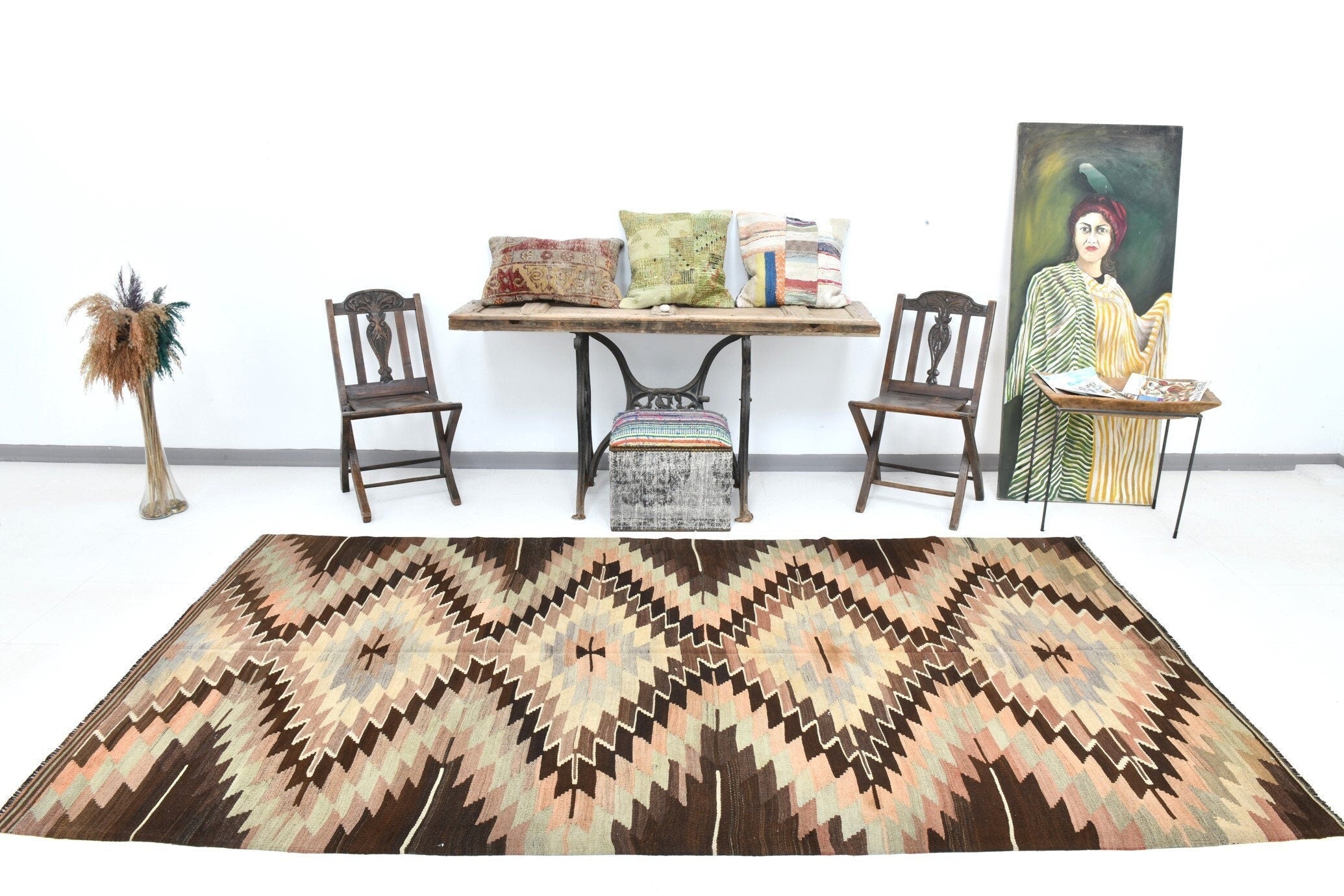 Vintage Kilim Anatolian 5’3’’ x 10’2’’ ft