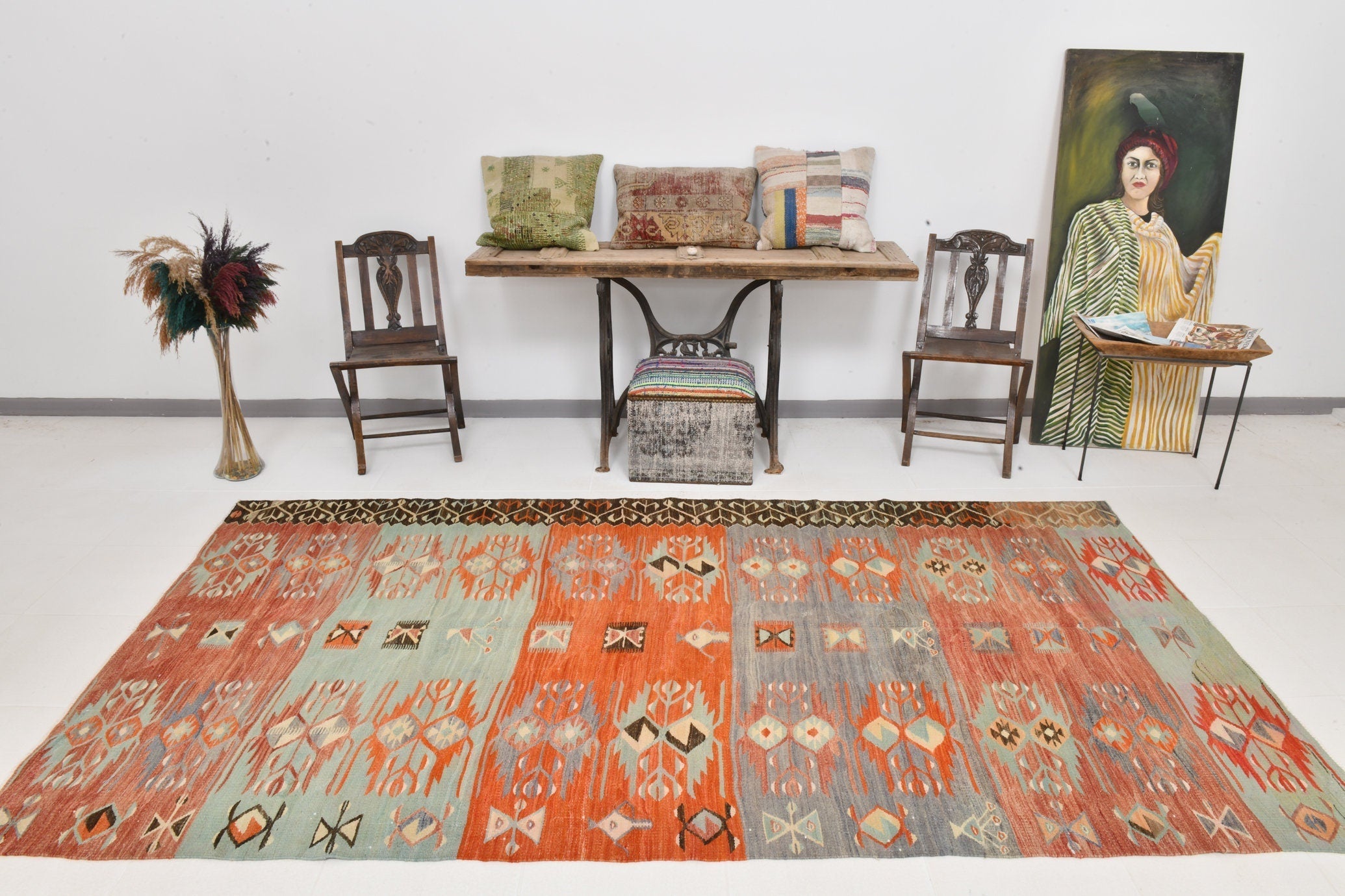 Vintage Kilim Anatolian 5’3’’ x 10’2’’ ft