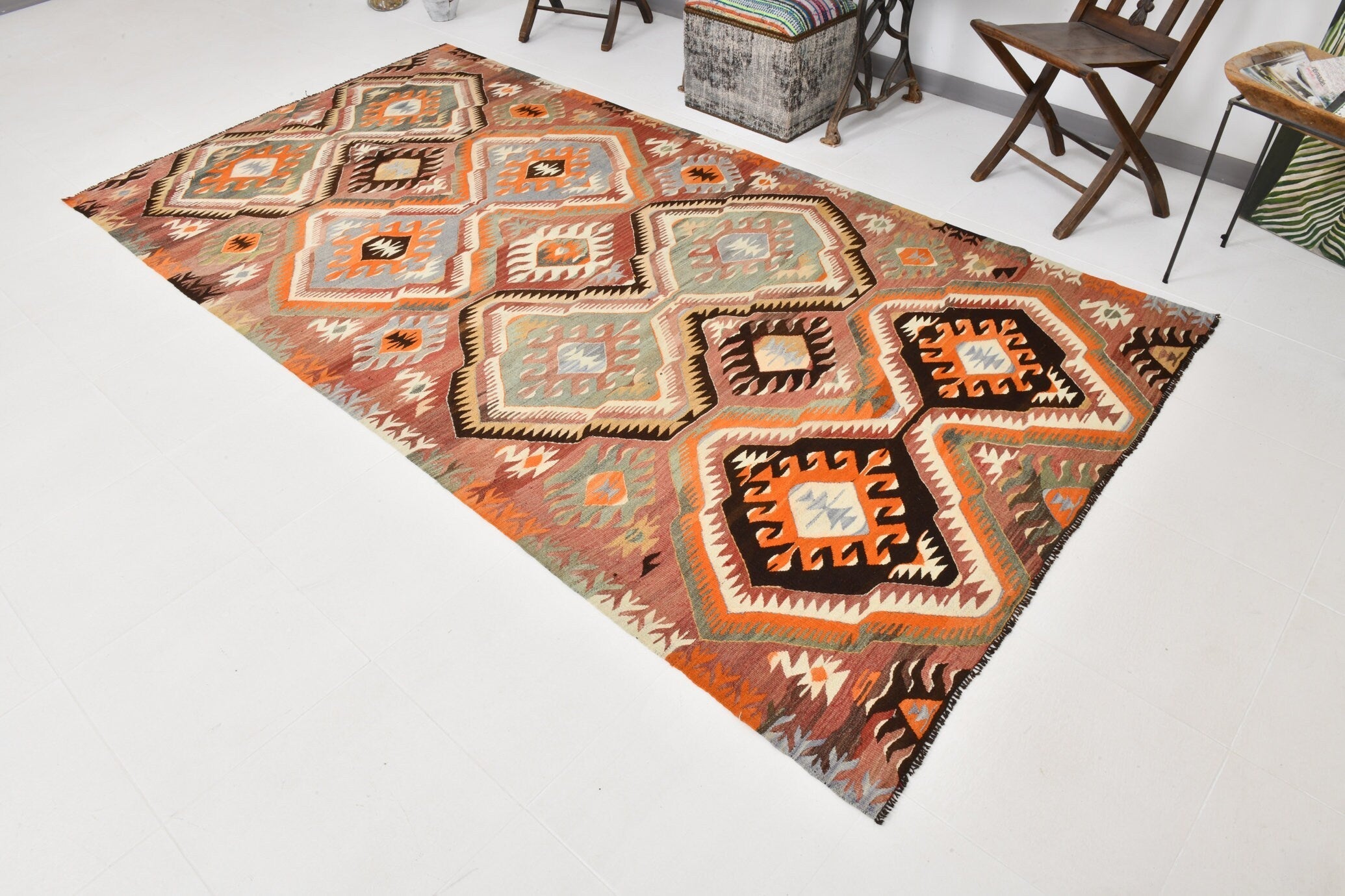 Vintage Kilim Anatolian 5'3" x 10'2" ft