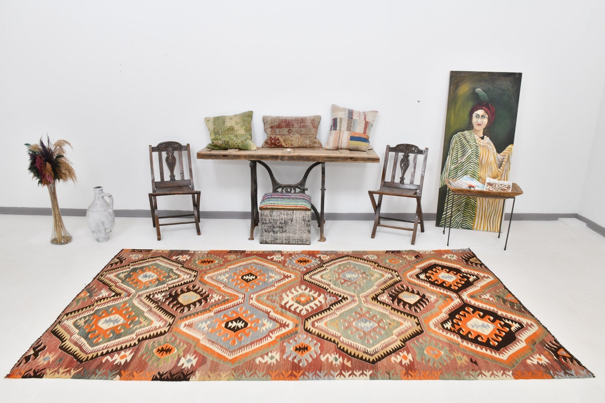 Vintage Kilim Anatolian 5'3" x 10'2" ft