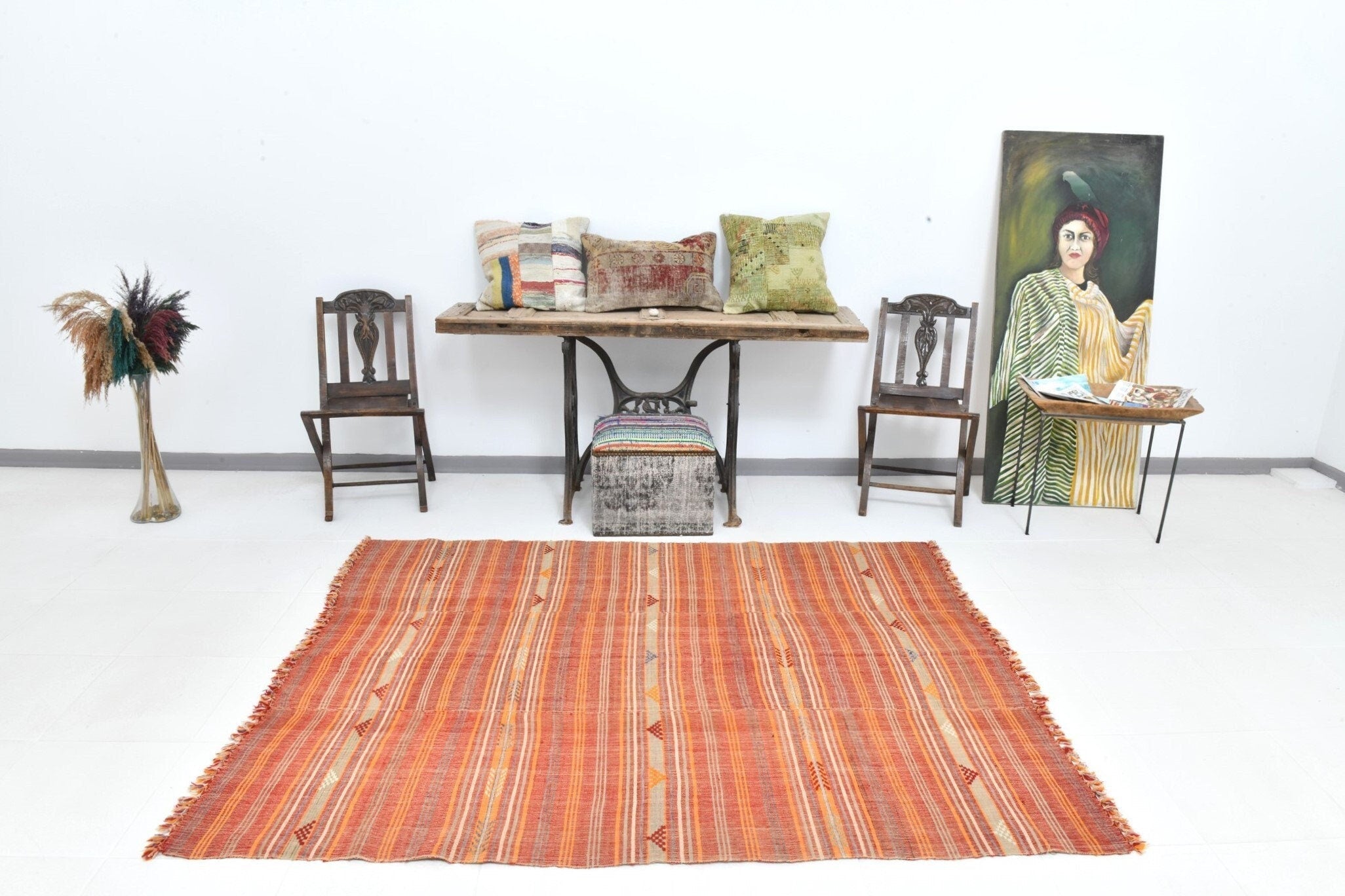 Vintage Kilim Anatolian 5'3" x 6'8" ft