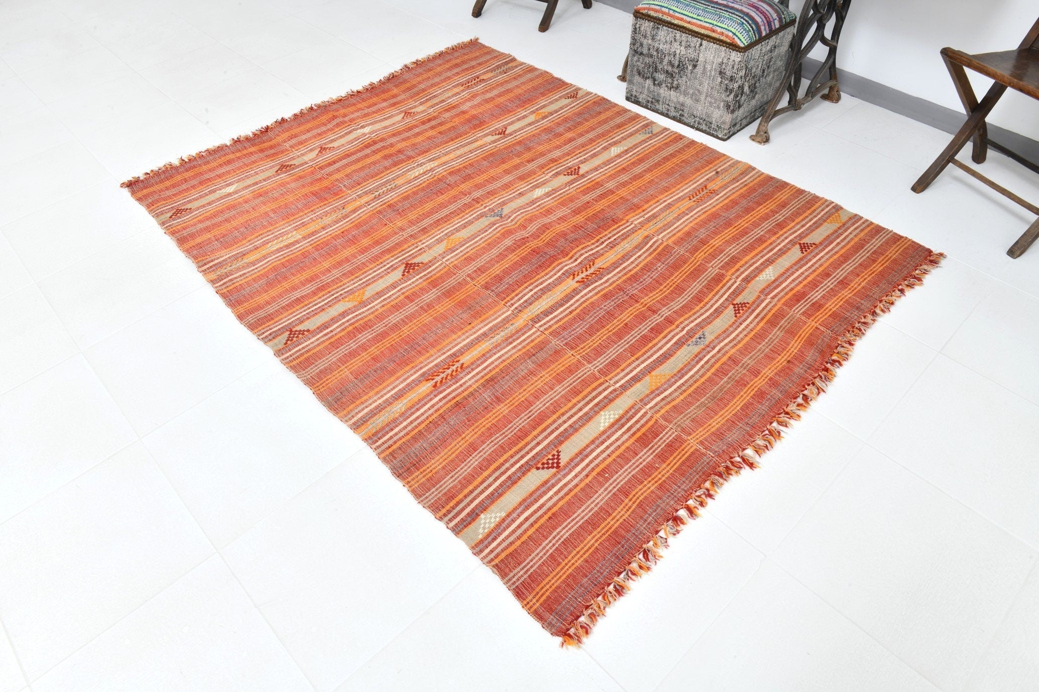 Vintage Kilim Anatolian 5'3" x 6'8" ft