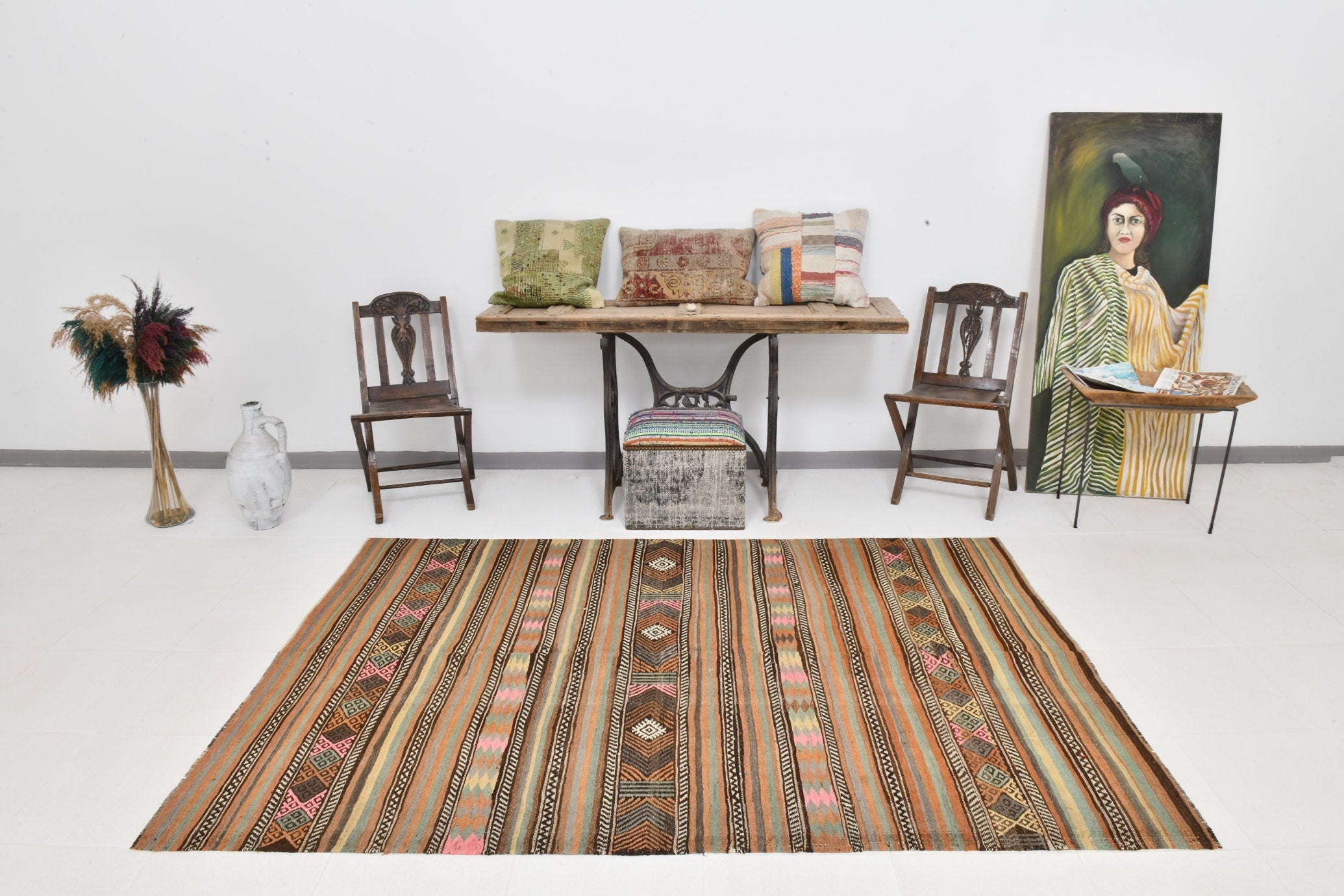 Vintage Kilim Anatolian 5’3’’ x 7’10’’ ft