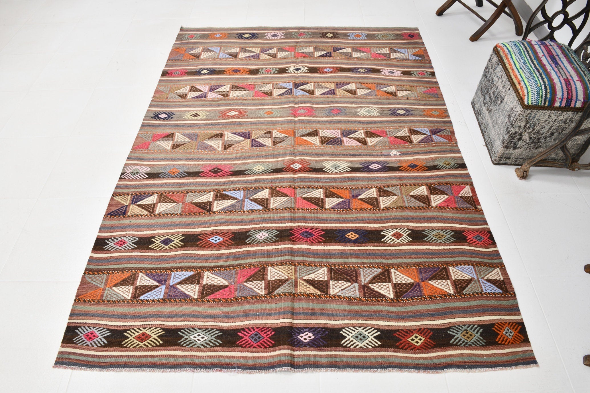 Vintage Kilim Anatolian 5'3" x 7'3" ft