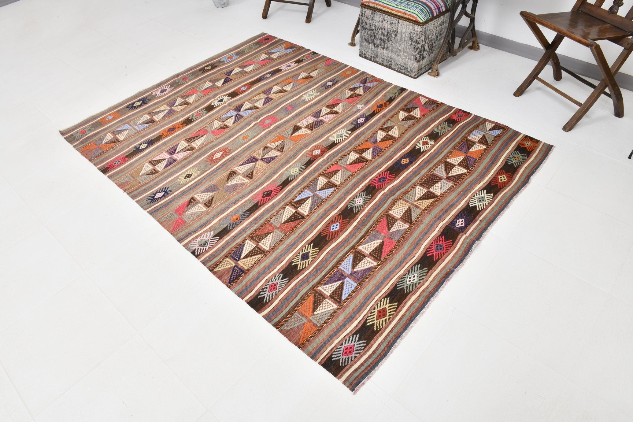 Vintage Kilim Anatolian 5'3" x 7'3" ft