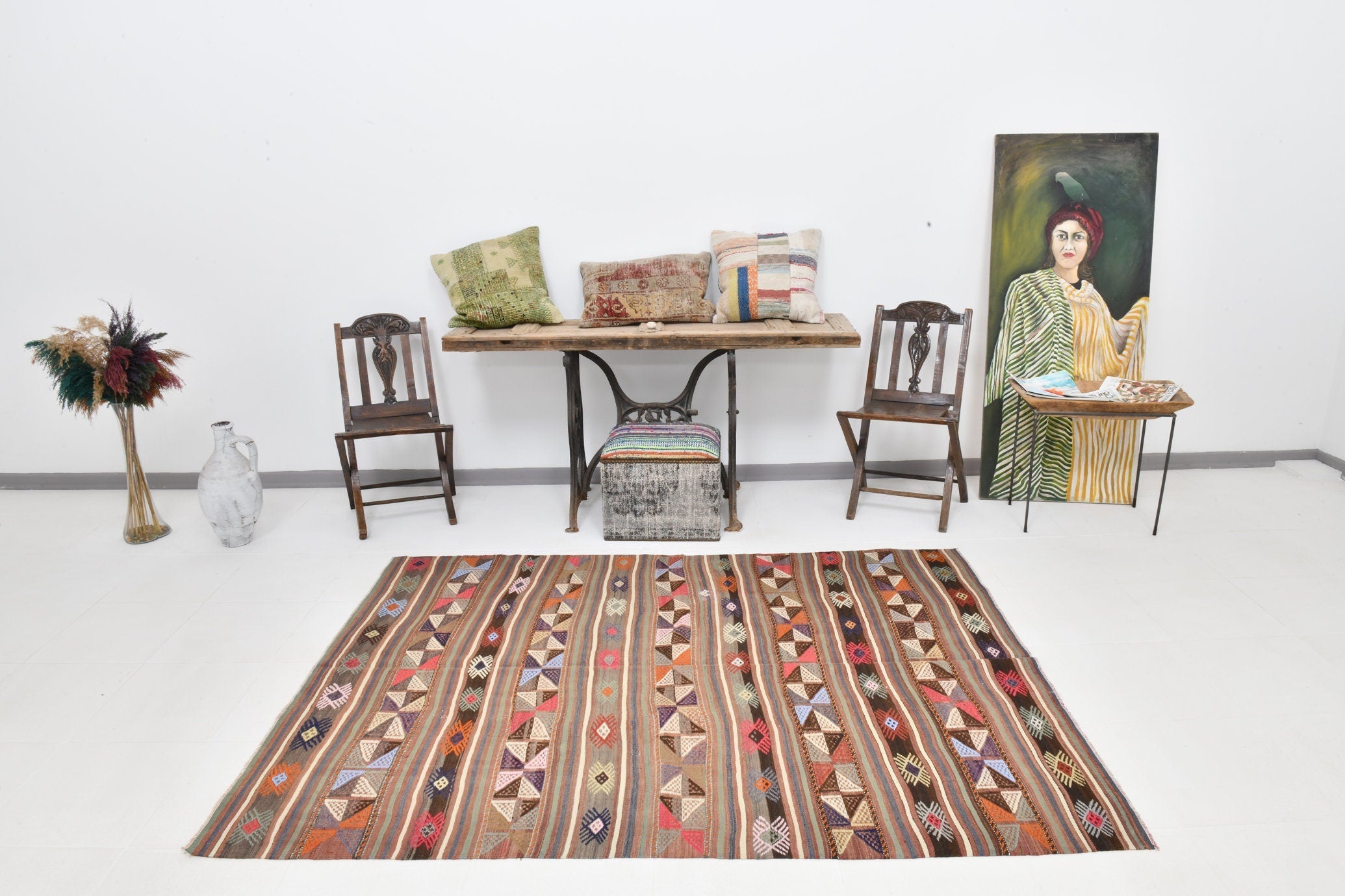 Vintage Kilim Anatolian 5'3" x 7'3" ft