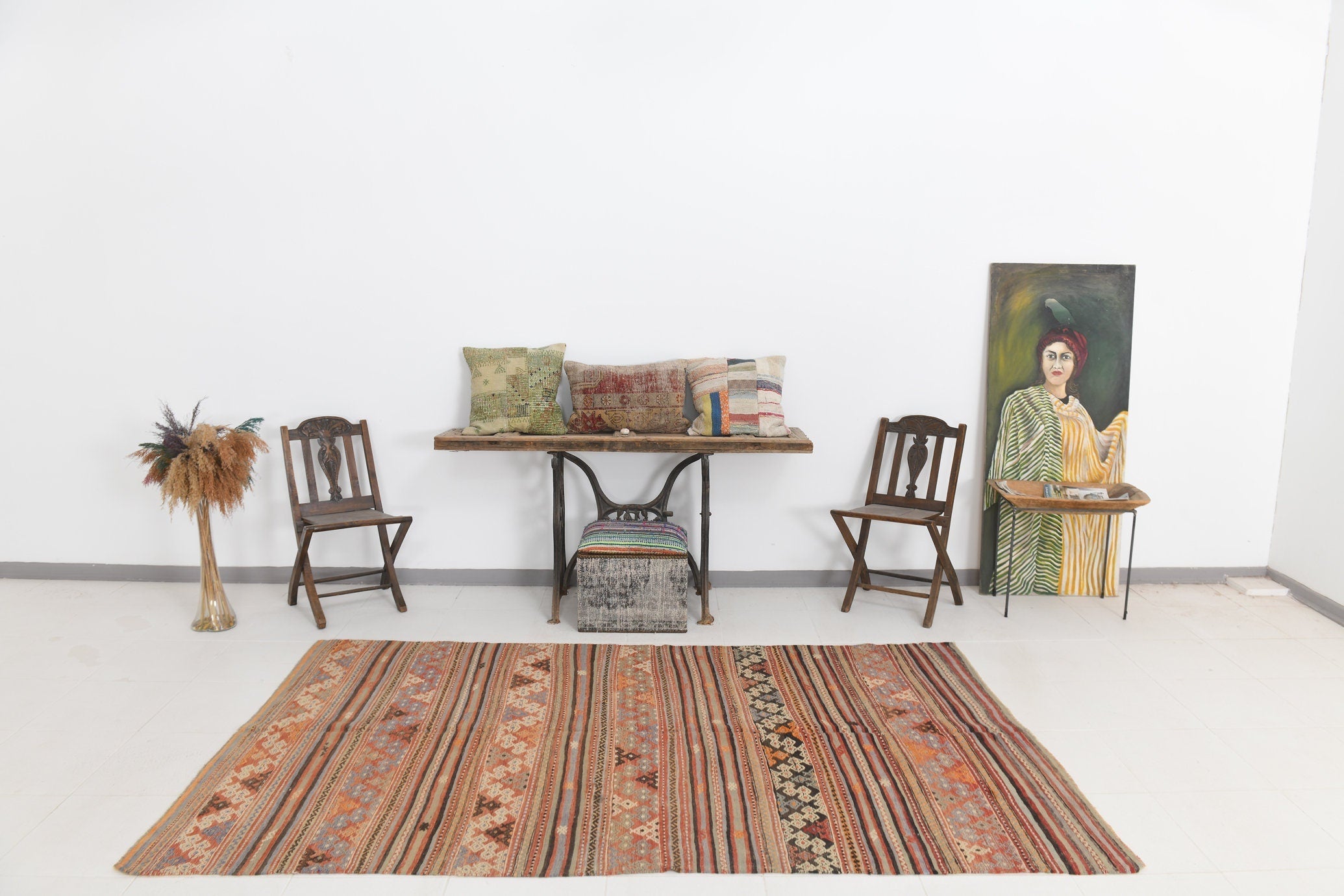 Vintage Kilim Anatolian 5'3" x 8'10" ft