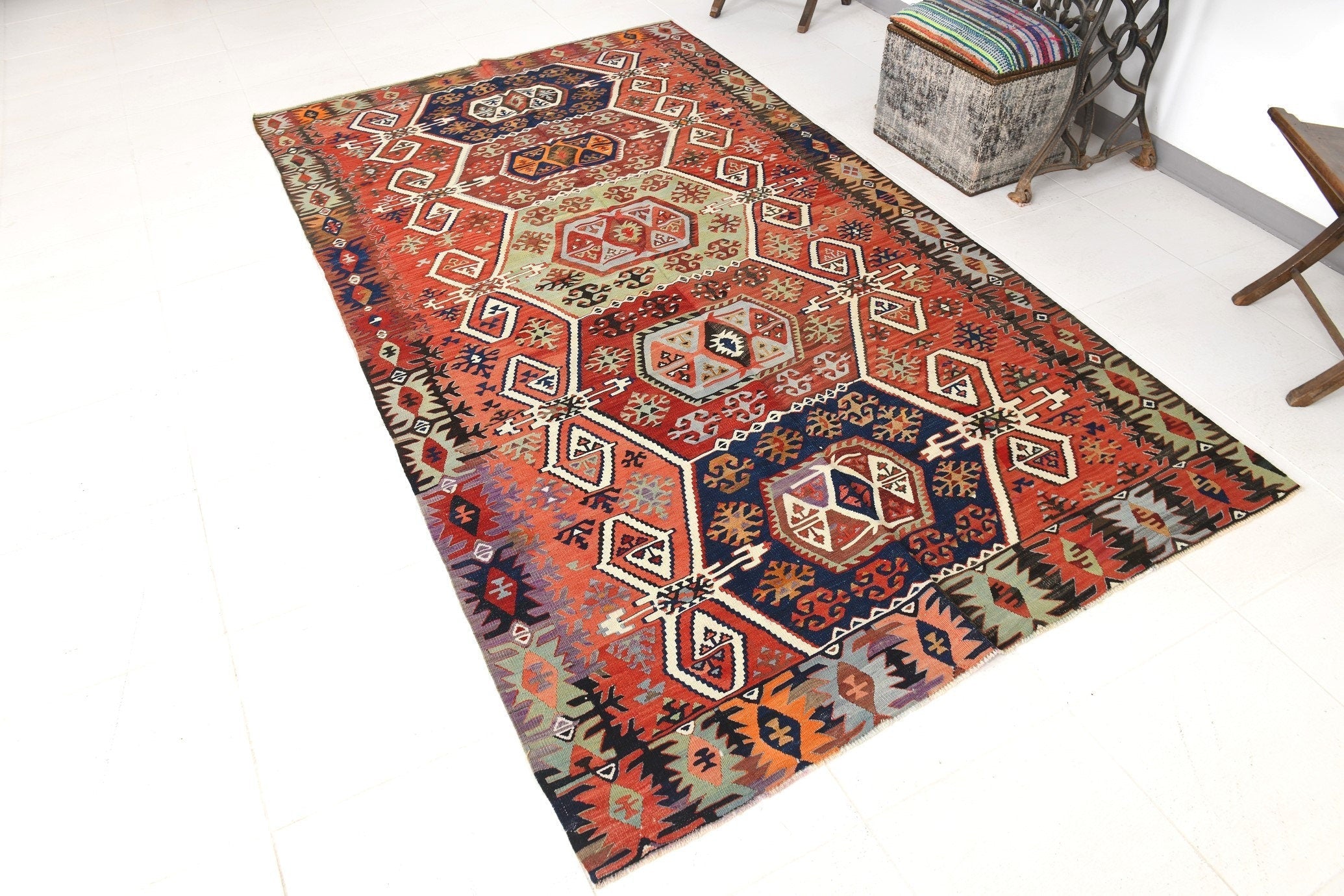 Vintage Kilim Anatolian 5'3" x 9'3" ft