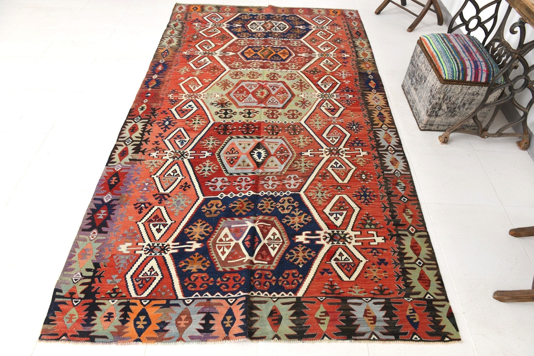 Vintage Kilim Anatolian 5'3" x 9'3" ft