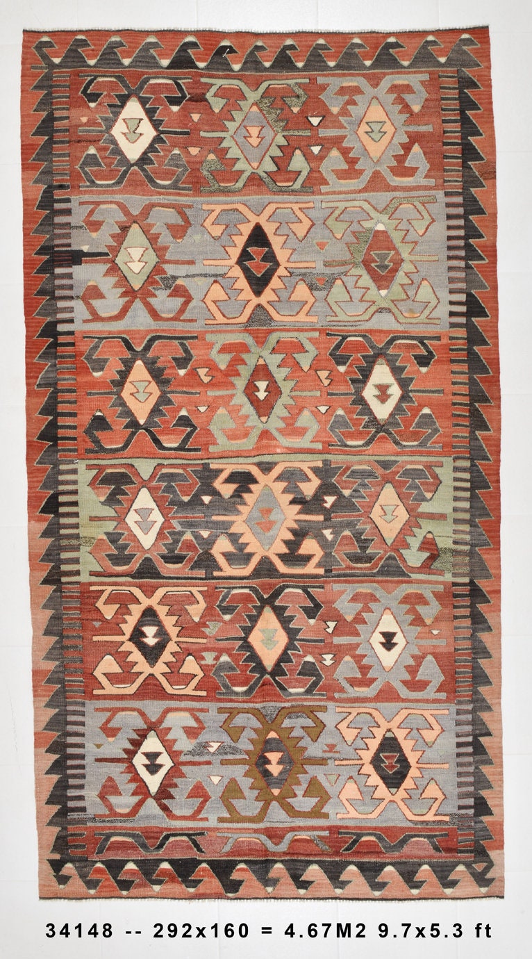 Vintage Kilim Anatolian 5'3" x 9'7" ft
